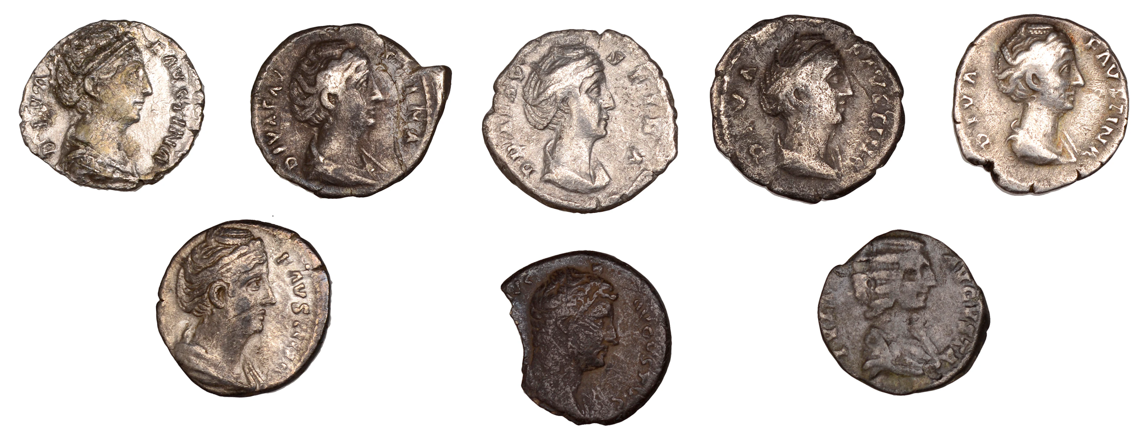 Diva Faustina I (Consecrated in 141), Denarius, 141, draped bust right