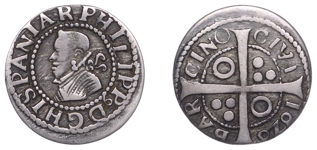 Spain, BARCELONA, Philip IV, Croat, 1626, Barcelona, 2.98g/12h (AC