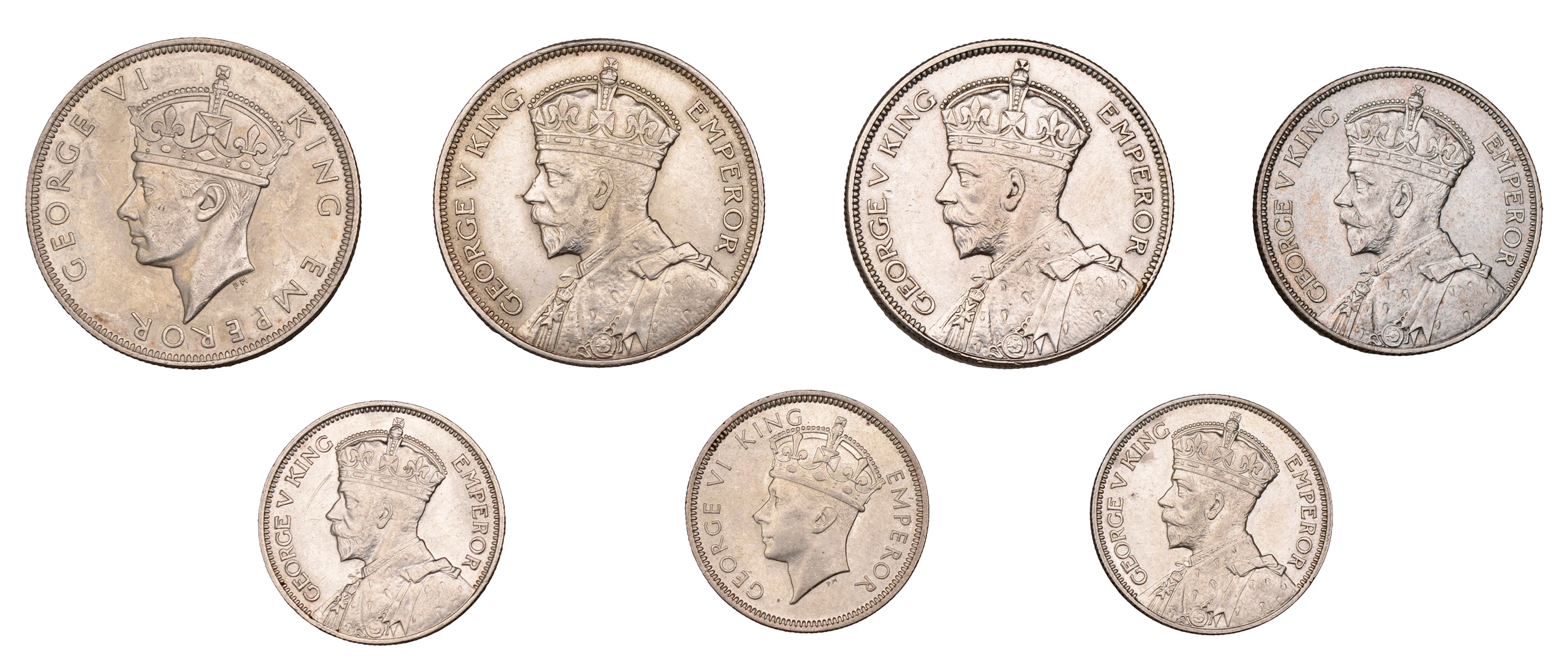 Southern Rhodesia, George V, Halfcrowns (2), 1934, 1936, Florin, 1936