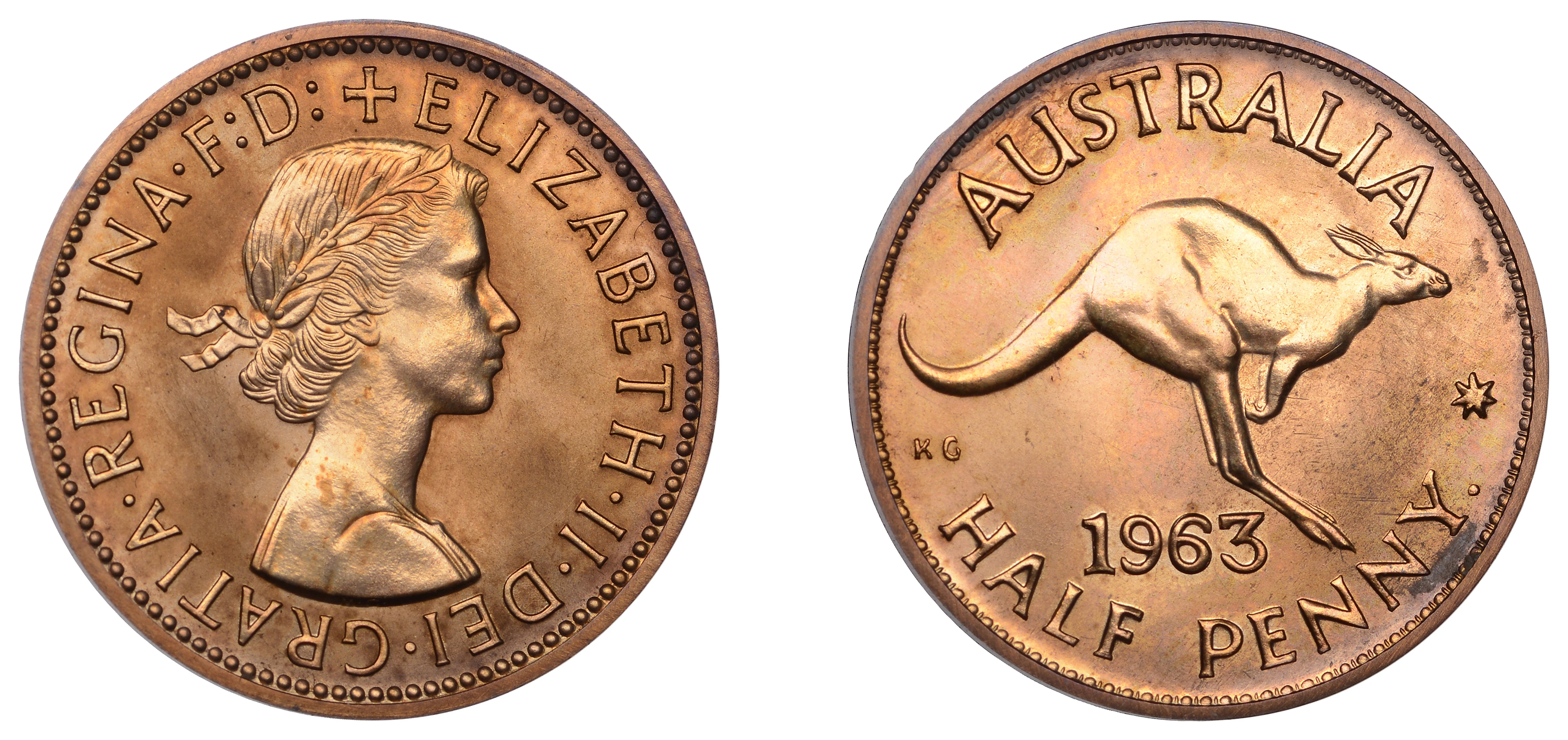 Australia, Elizabeth II, Proof Halfpenny, 1963, Perth (KM 61). Practically