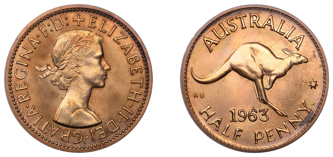 Australia, Elizabeth II, Proof Halfpenny, 1963, Perth (KM 61). Practically