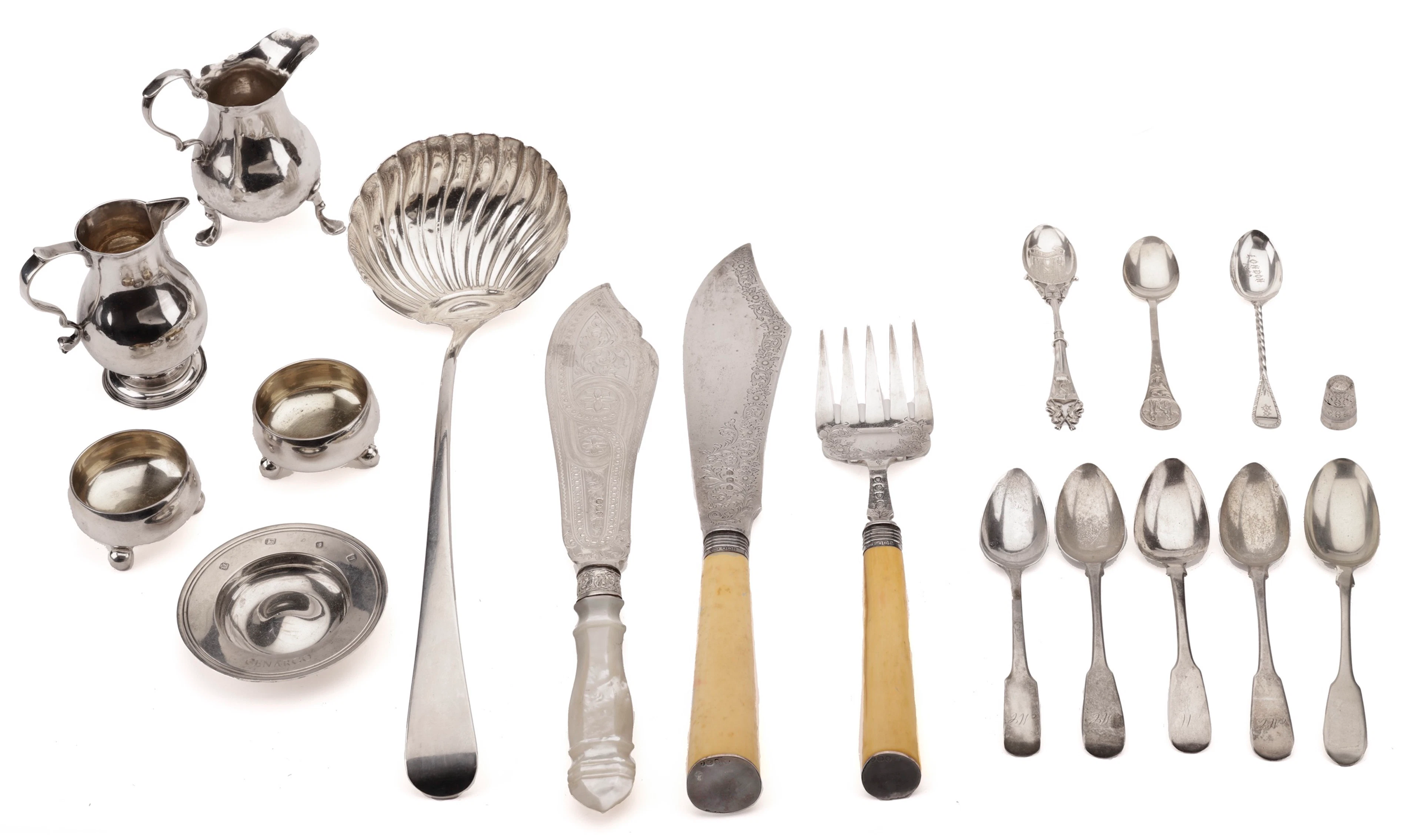 A quantity of silver and electro-plate, to include a George III silver