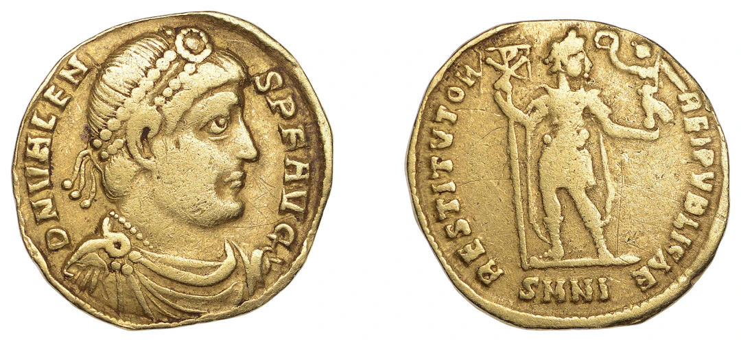 Valens (364-378), Solidus, Nicomedia, 364-7, pearl-diademed, draped