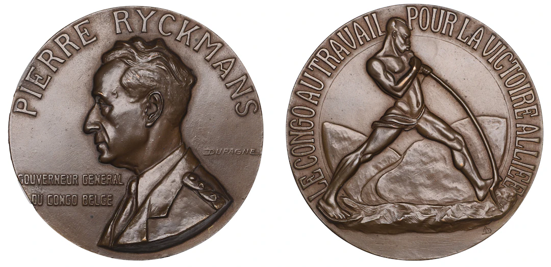 BELGIAN CONGO, Pierre Ryckmans, 1950, a bronze medal by A. Dupagne