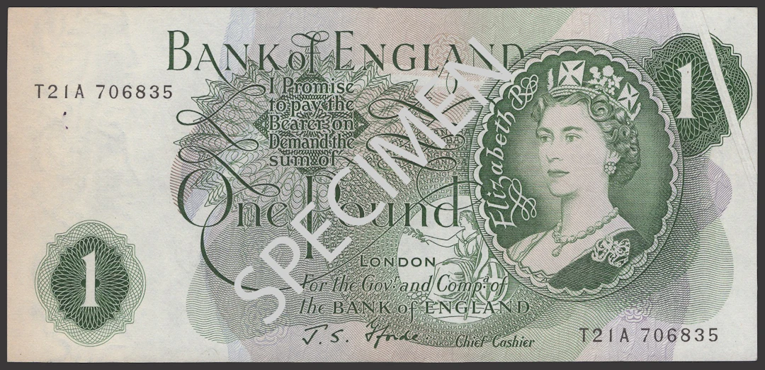 ERROR: Bank of England, John S. Fforde, £1, 15 February 1967, serial