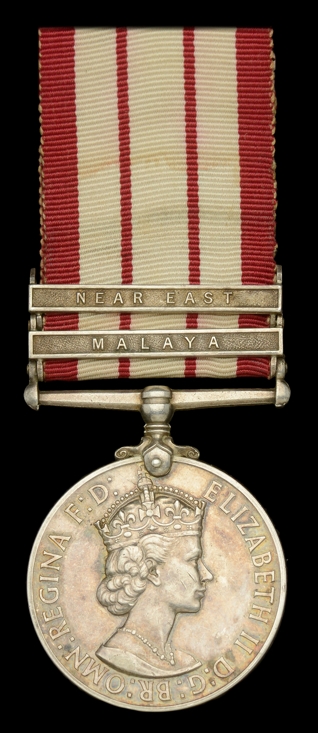 Naval General Service 1915-62, 2 clasps, Malaya, Near East, E.II.R.