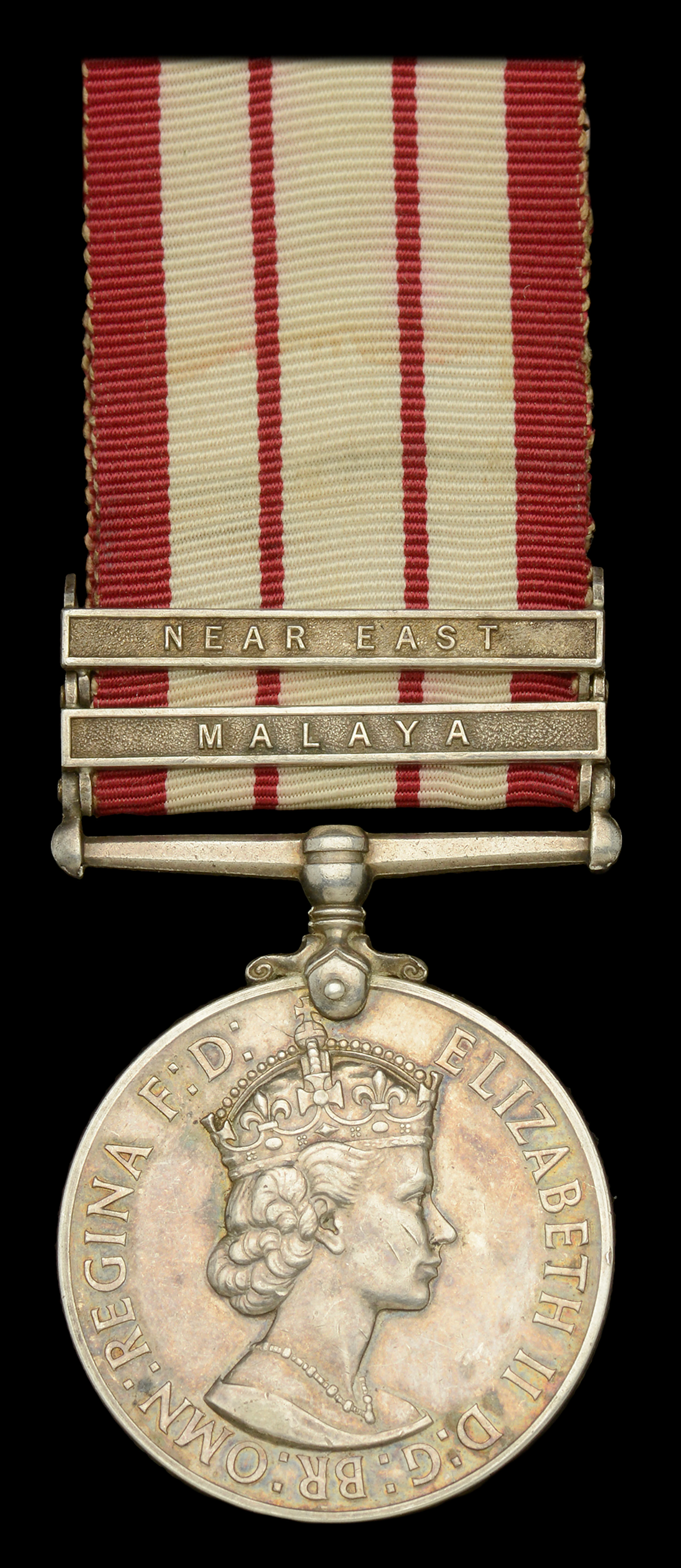 Naval General Service 1915-62, 2 clasps, Malaya, Near East, E.II.R.