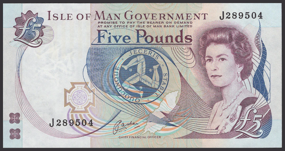 Isle of Man Government, J.Cashen, consecutive £5 (10), ND (1991)