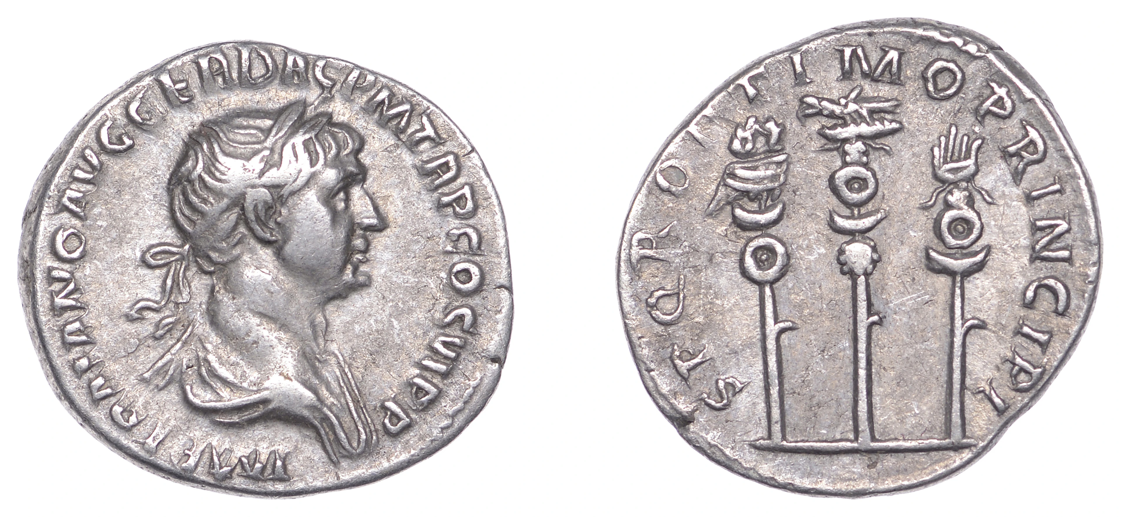 Trajan (98-117), Denarius, 112-4, laureate and draped bust right