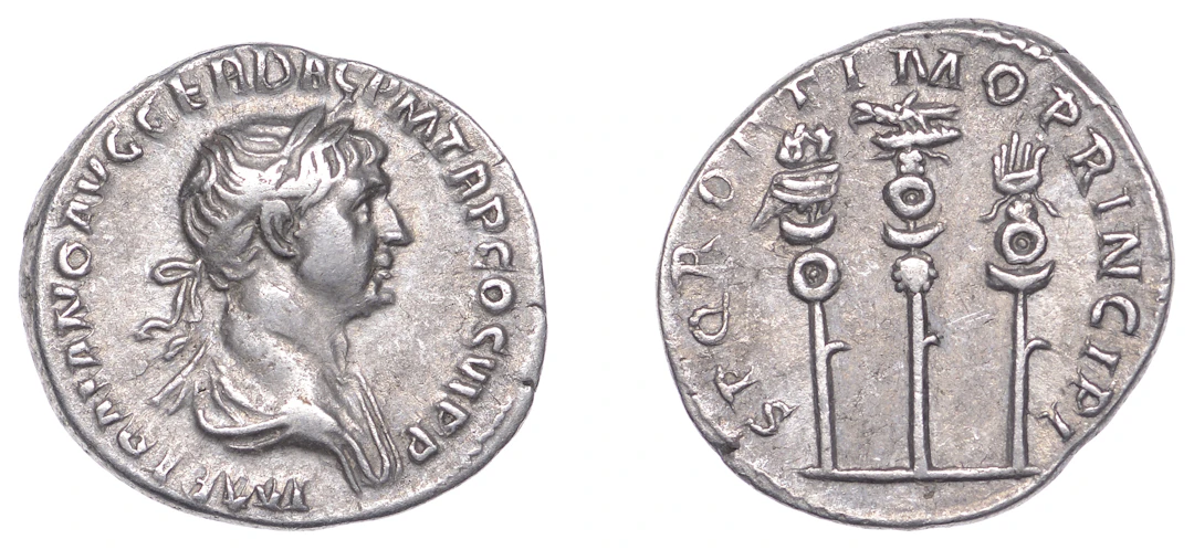 Trajan (98-117), Denarius, 112-4, laureate and draped bust right