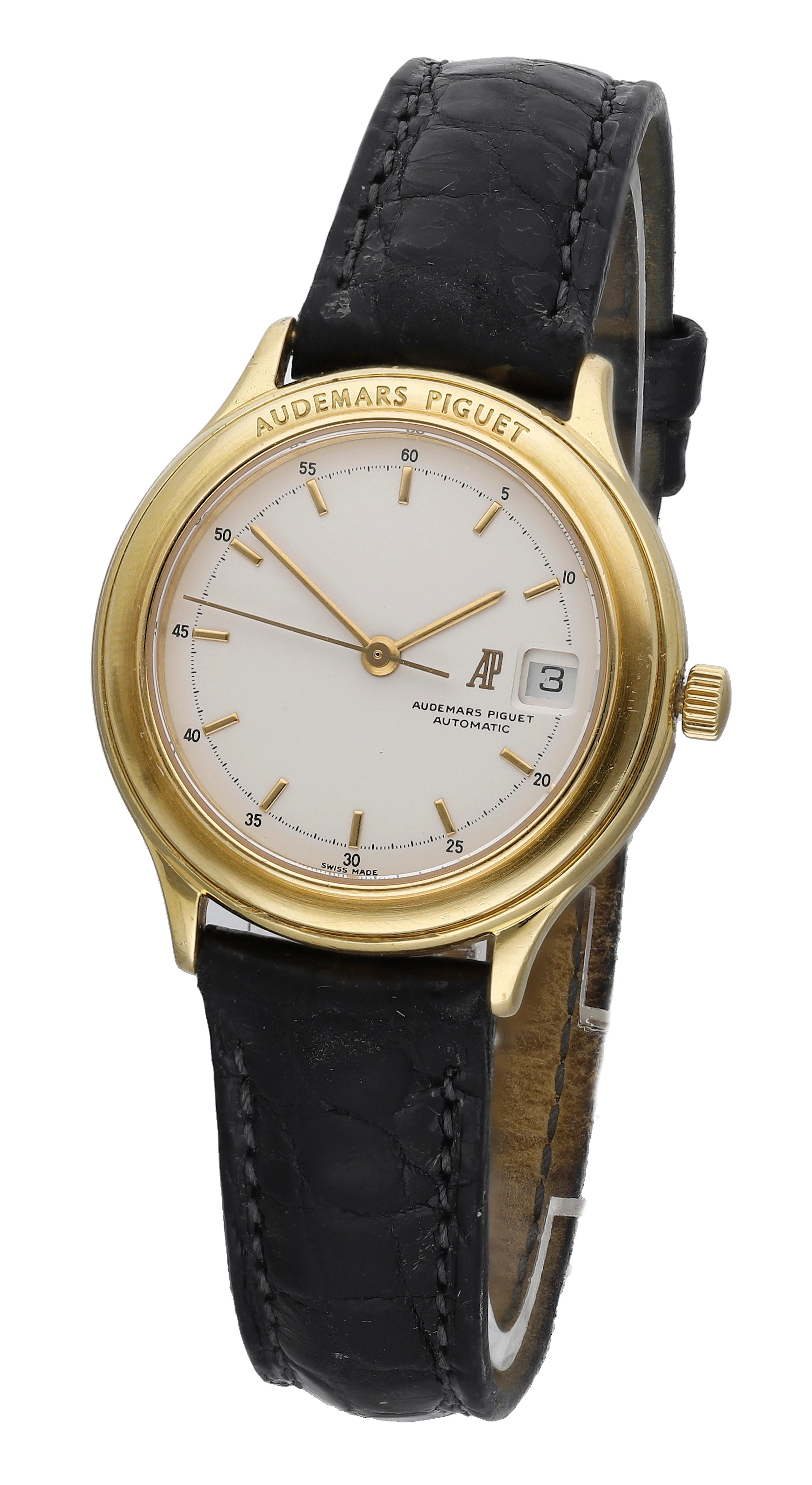 Audemars Piguet. A gold automatic wristwatch with date, Ref. 771130