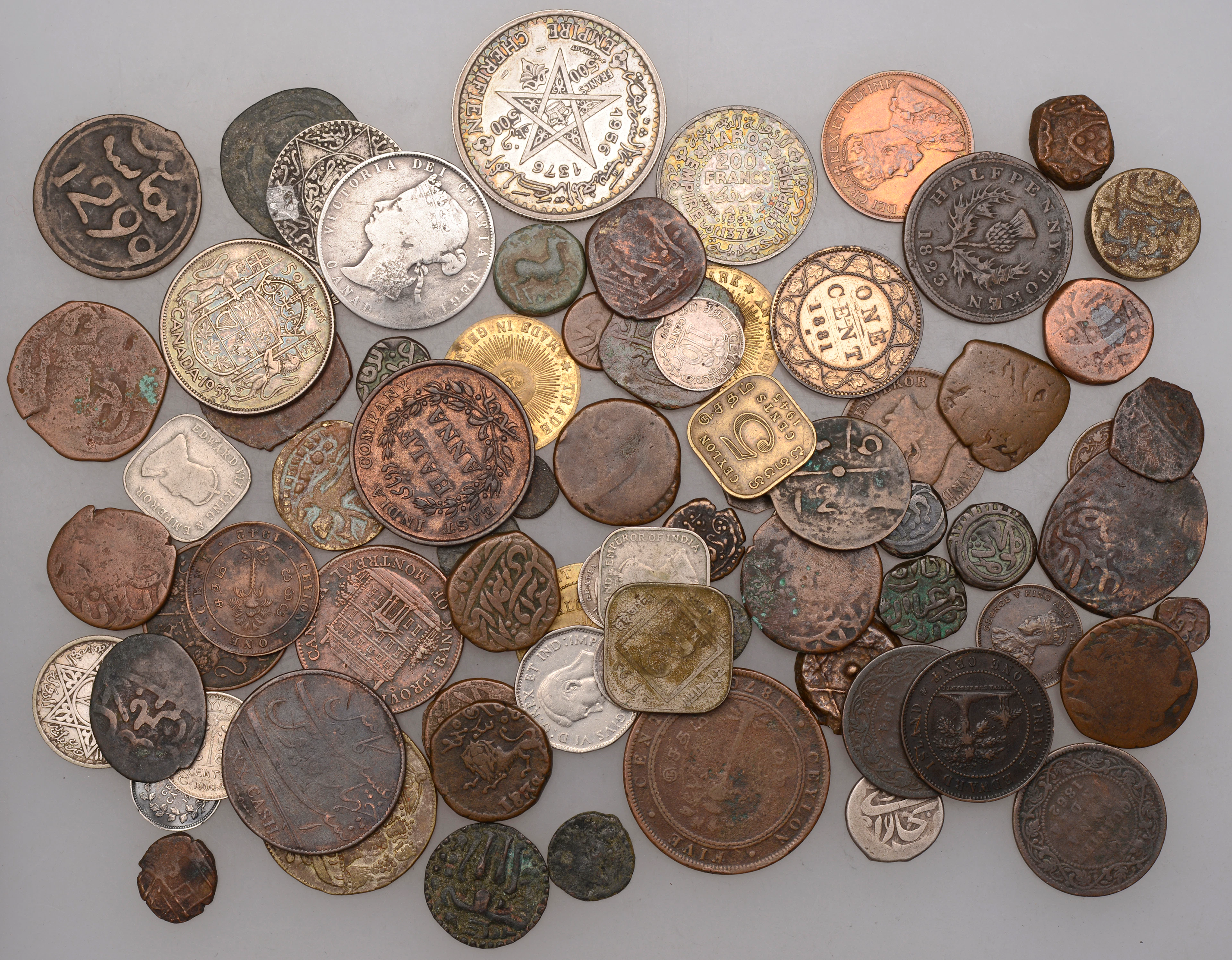 Miscellaneous, CANADA, Victoria, 50 Cents, 1871, London (KM 6); CEYLON