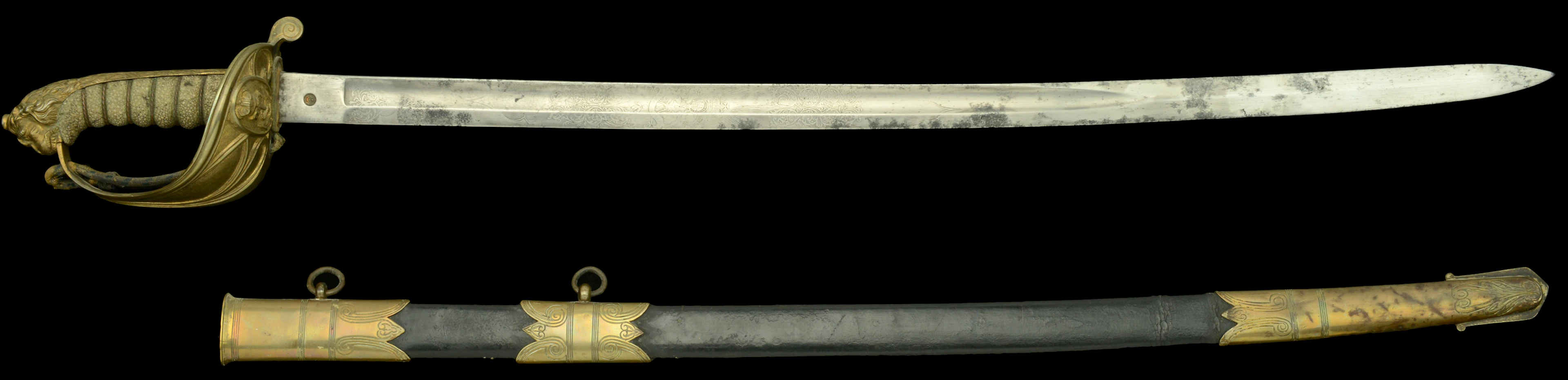 Royal Navy Officer’s Sword. A good early 1827 pattern example large