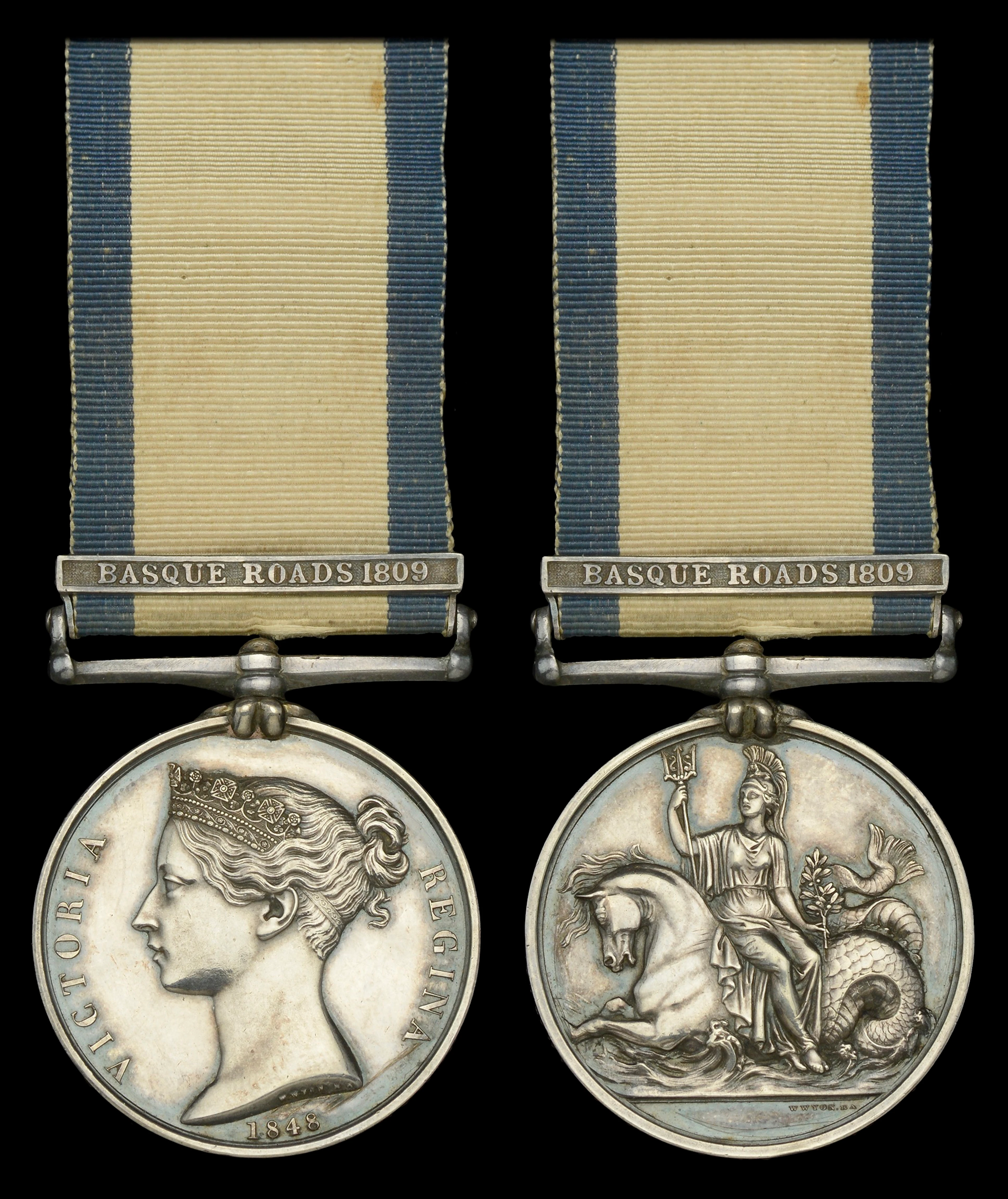 Naval General Service 1793-1840, 1 clasp, Basque Roads 1809 (L. Roberts