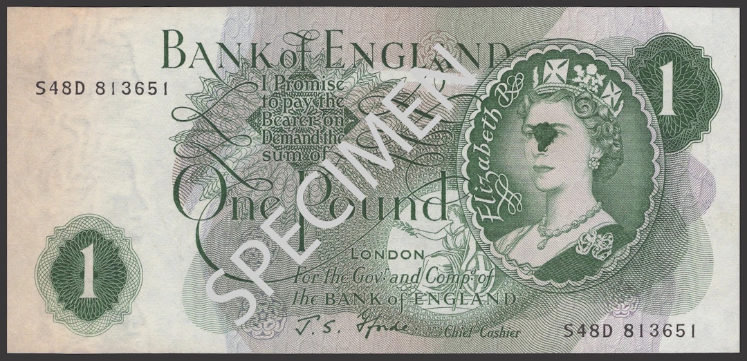 ERROR: Bank of England, John S. Fforde, £1, 15 February 1967, serial