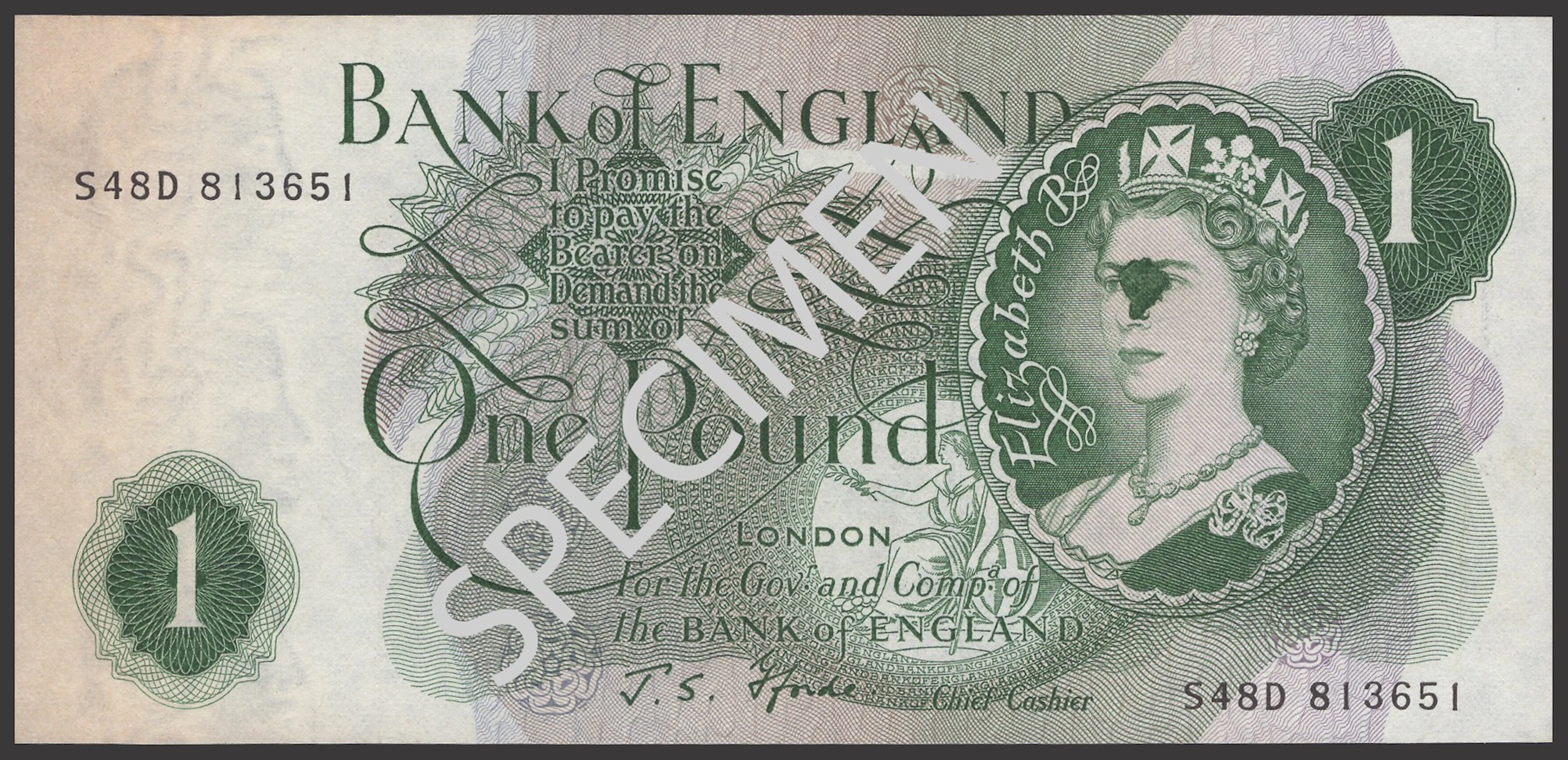 ERROR: Bank of England, John S. Fforde, £1, 15 February 1967, serial