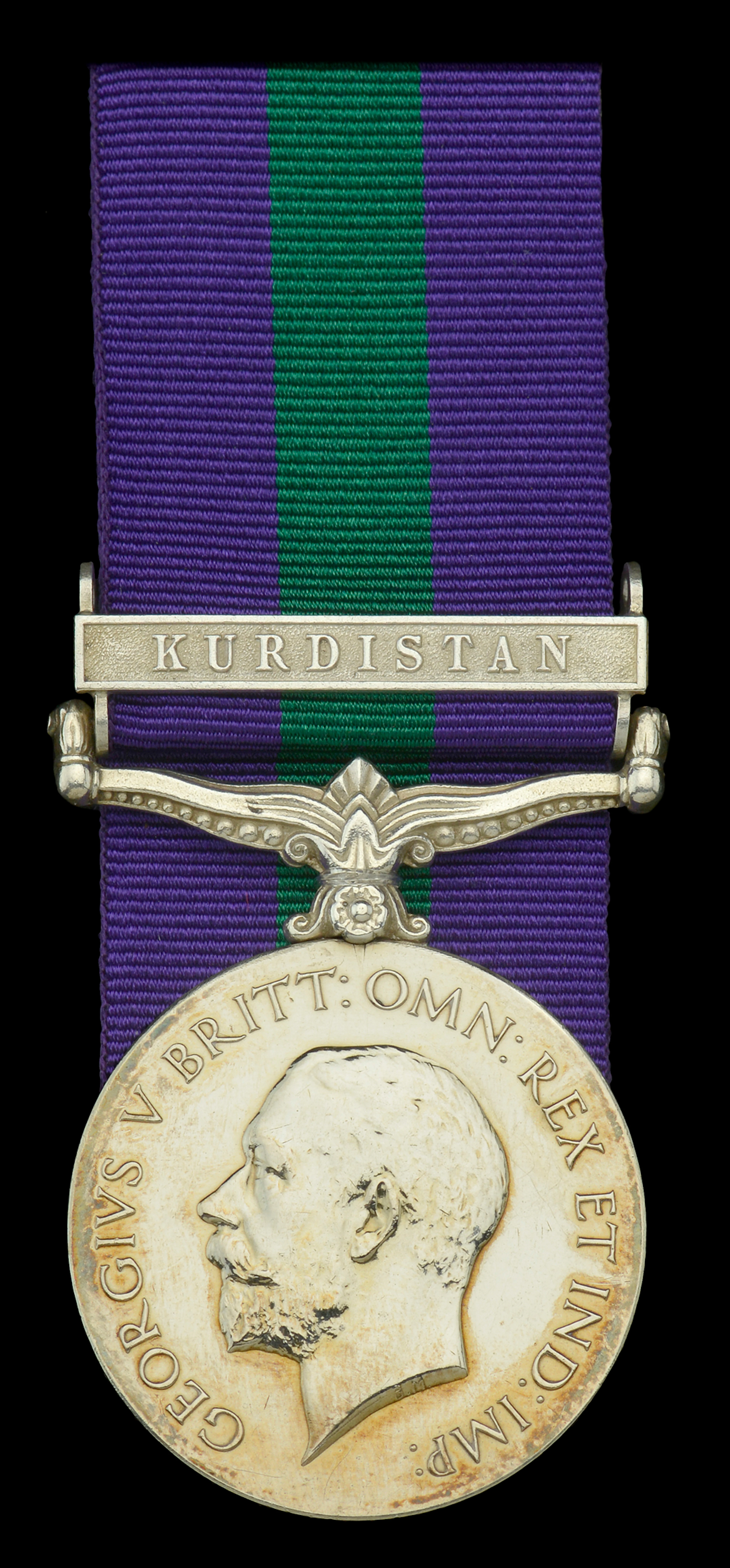 General Service 1918-62, 1 clasp, Kurdistan (GS-39345 Pte. H. W. Collins.