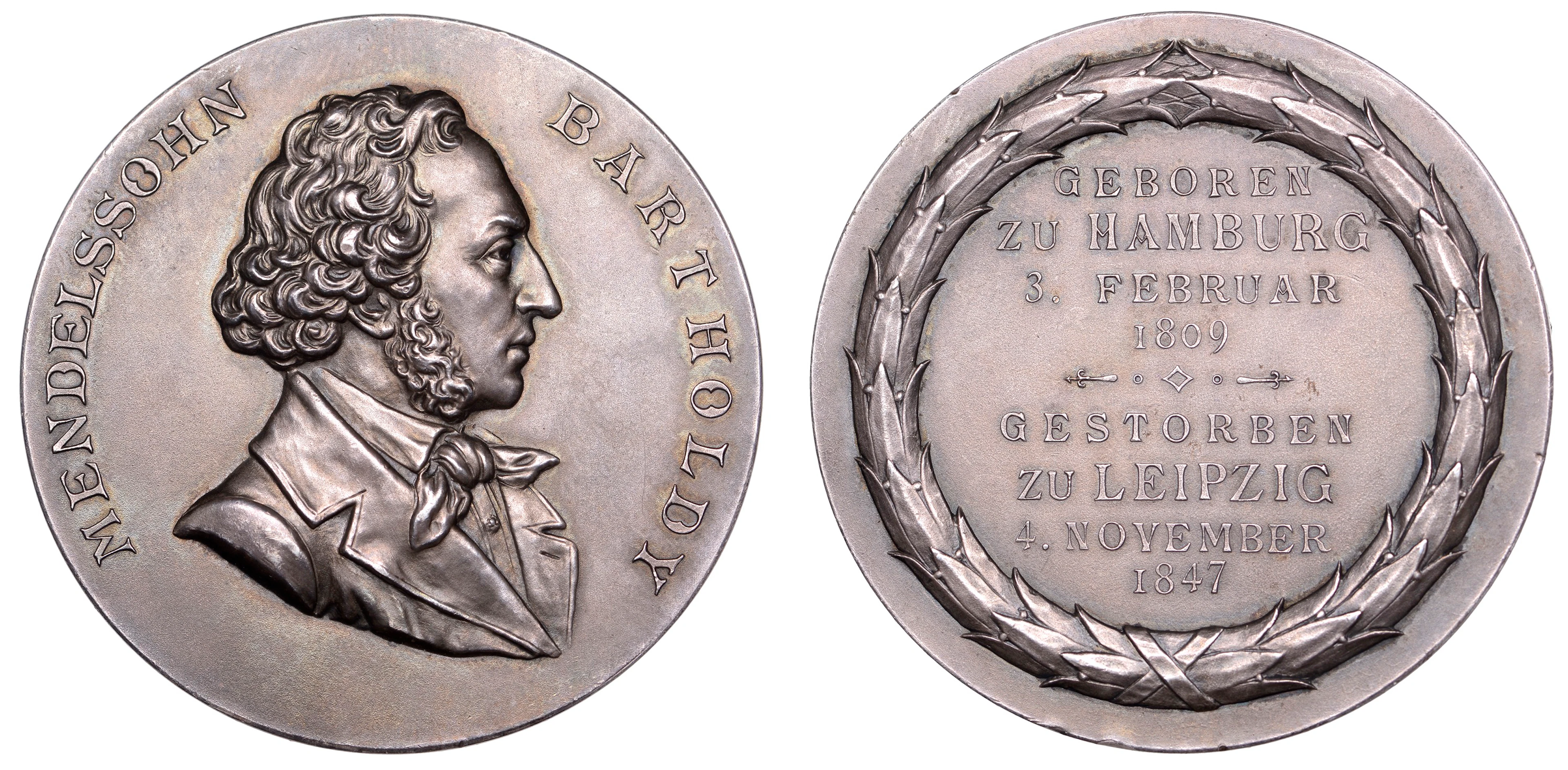 Germany, Felix Mendelssohn, Düsseldorf Music Festival, 1847, a silver
