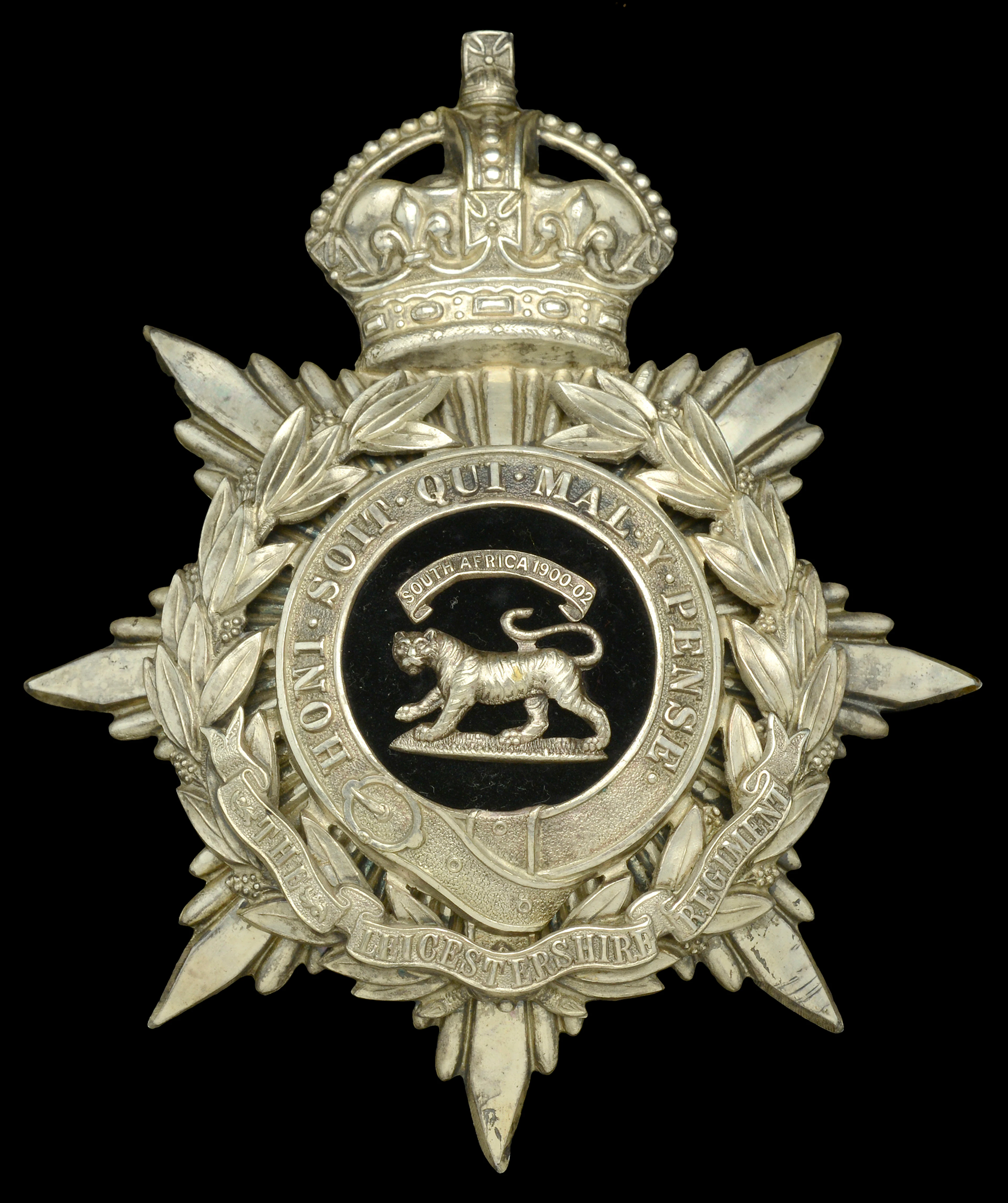 1st Volunteer Battalion Leicestershire Regiment Officer’s Helmet Plate.
