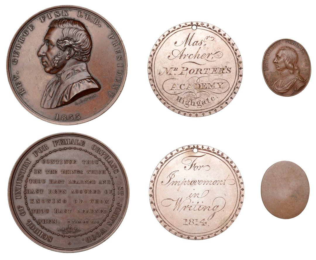 School of Industry for Female Orphans, 1855, a bronze medal by L.C.