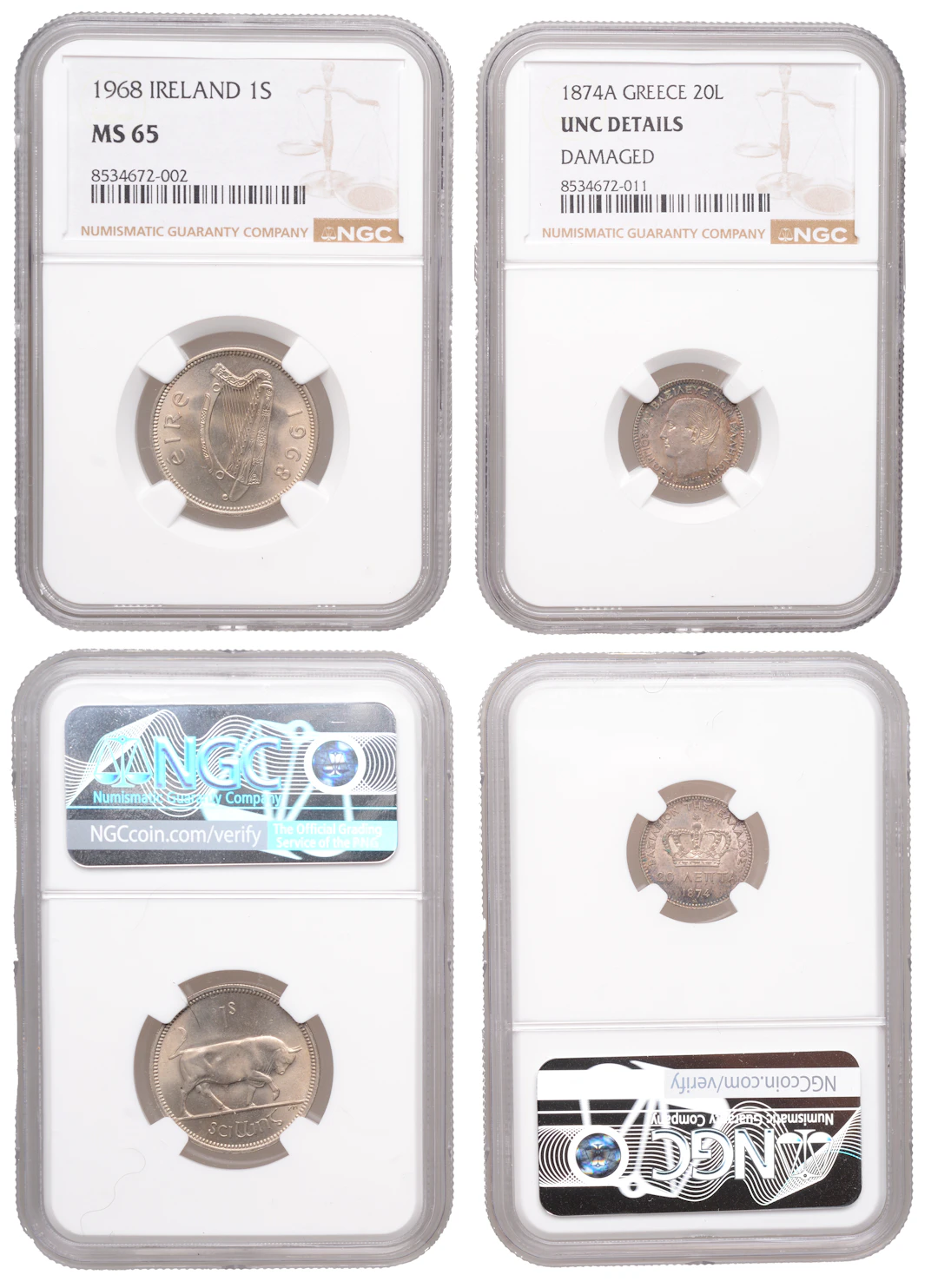 Miscellaneous, GREECE, George I, 20 Lepta, 1874a, Paris (KM 44); IRELAND