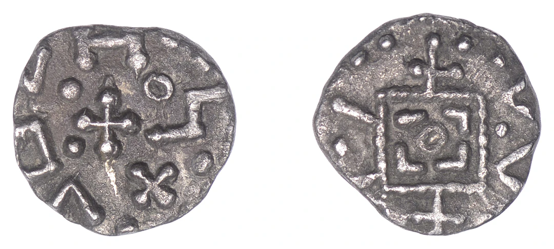 Early Anglo-Saxon Period, Sceatta, Continental series D, type 8, debased