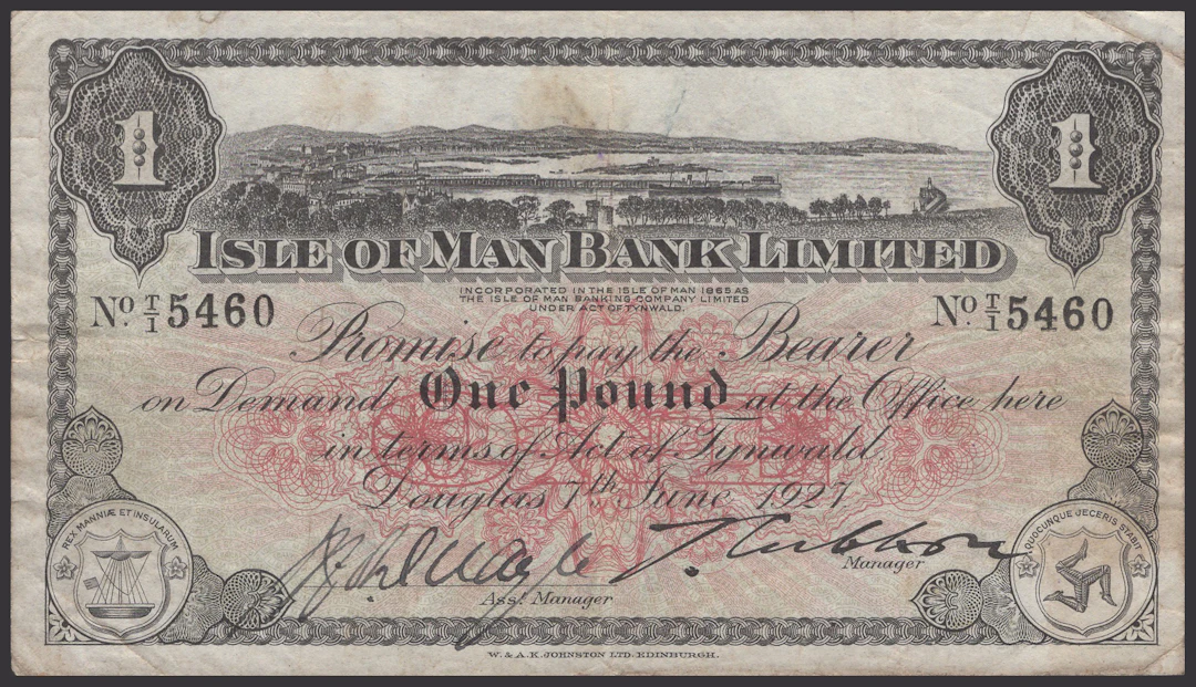 Isle of Man Bank Limited, £1, 7 June 1927, serial number T/1 5460