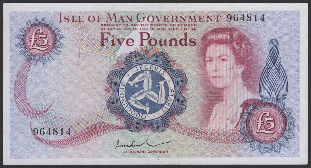 Isle of Man Government, John W. Paul, £5, ND (1974), serial number