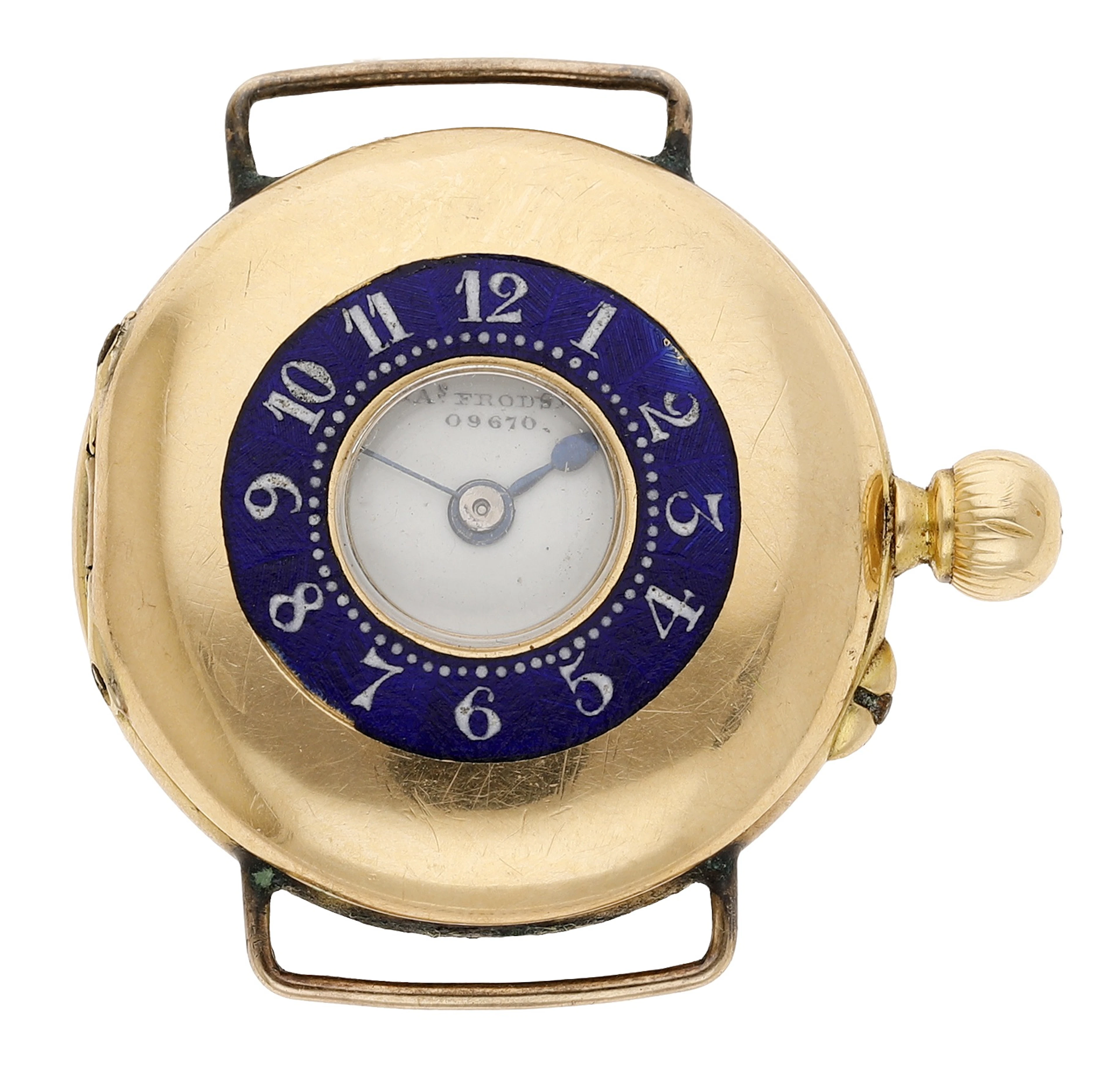 Charles Frodsham, London. A gold and enamel half-hunting cased keyless