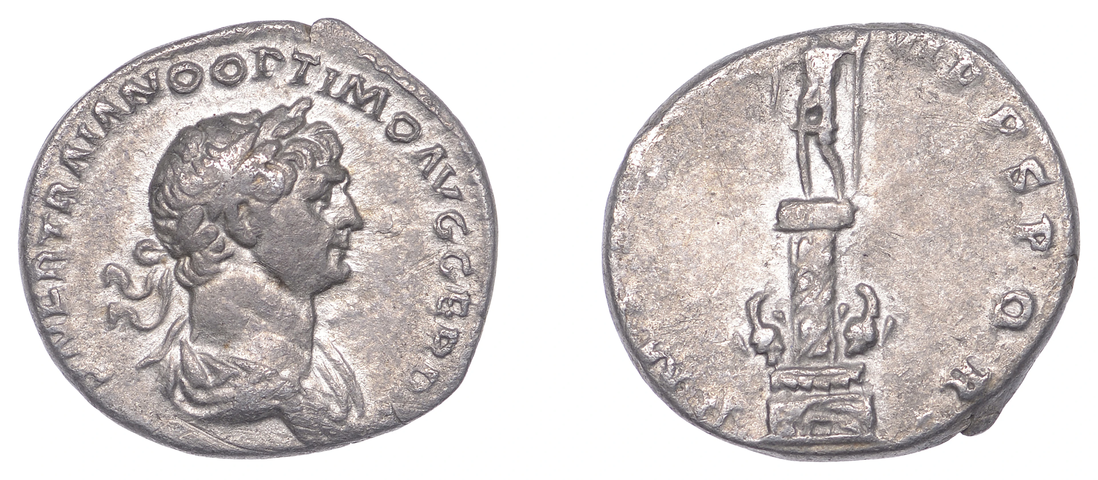Trajan (98-117), Denarius, 114-7, laureate and draped bust right