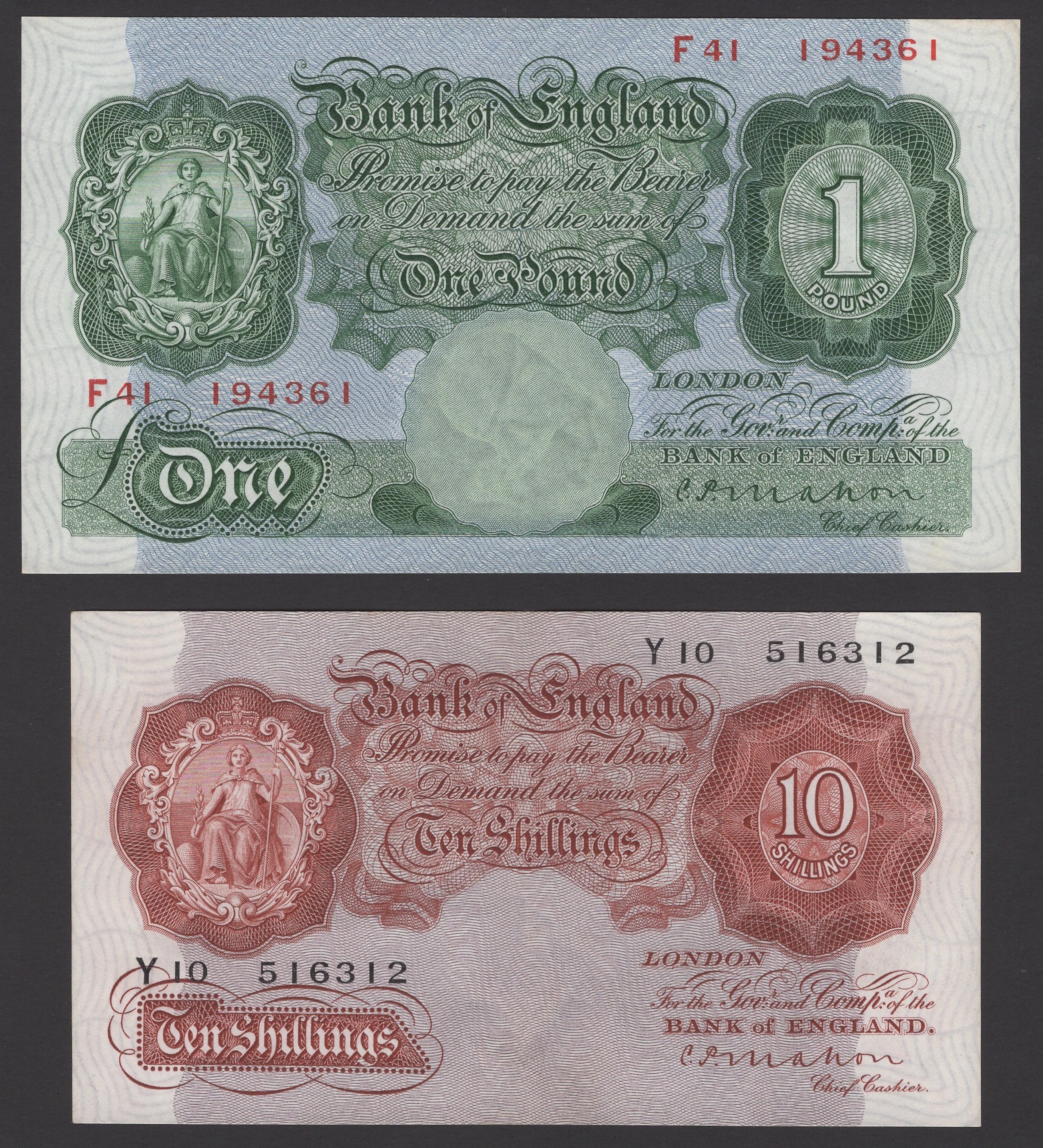 Bank of England, Cyril P. Mahon, 10 Shillings, 22 November 1928, serial
