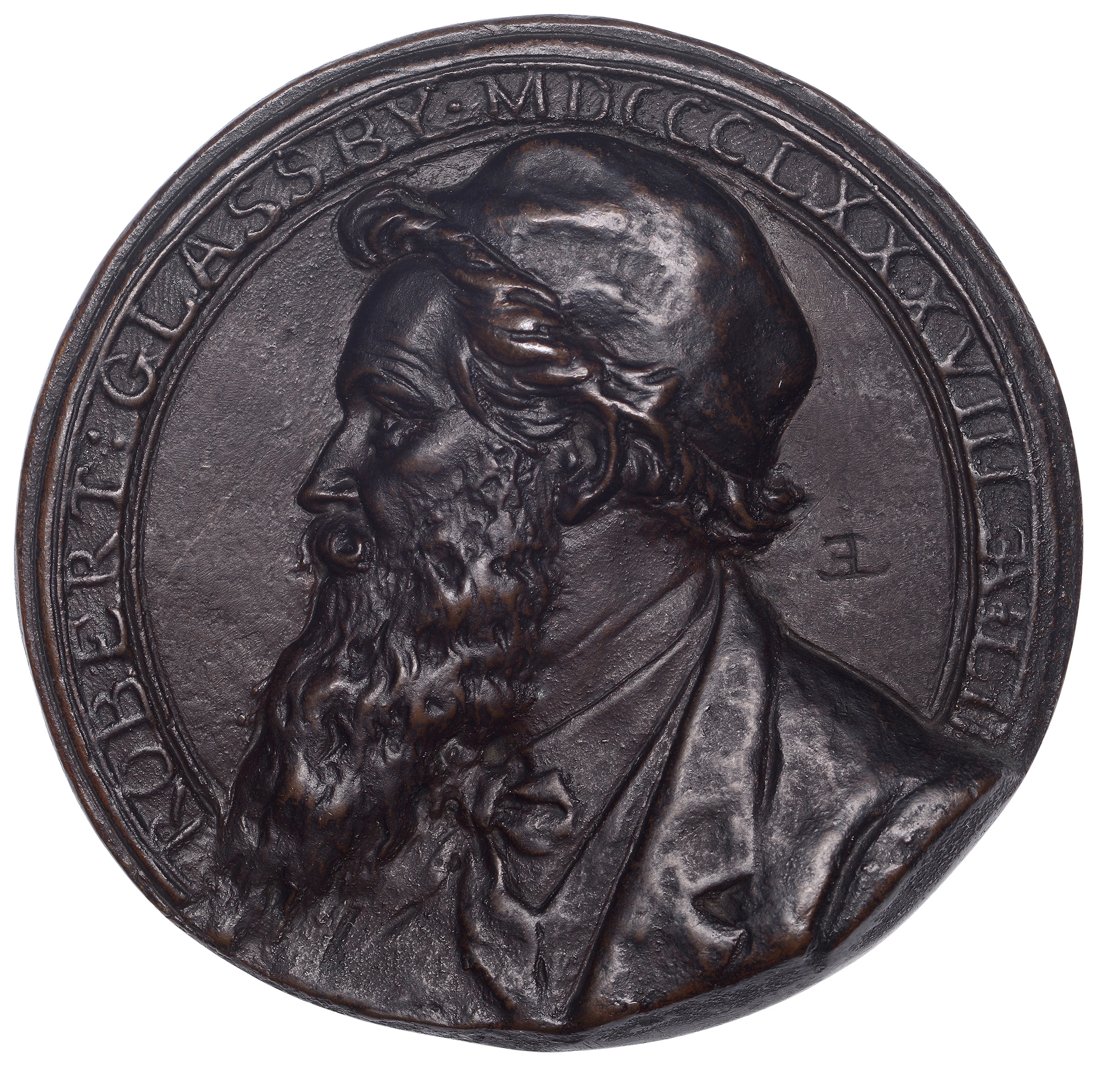 ENGLAND, Robert Glassby, 1888, a uniface cast bronze medal by É. Lantéri