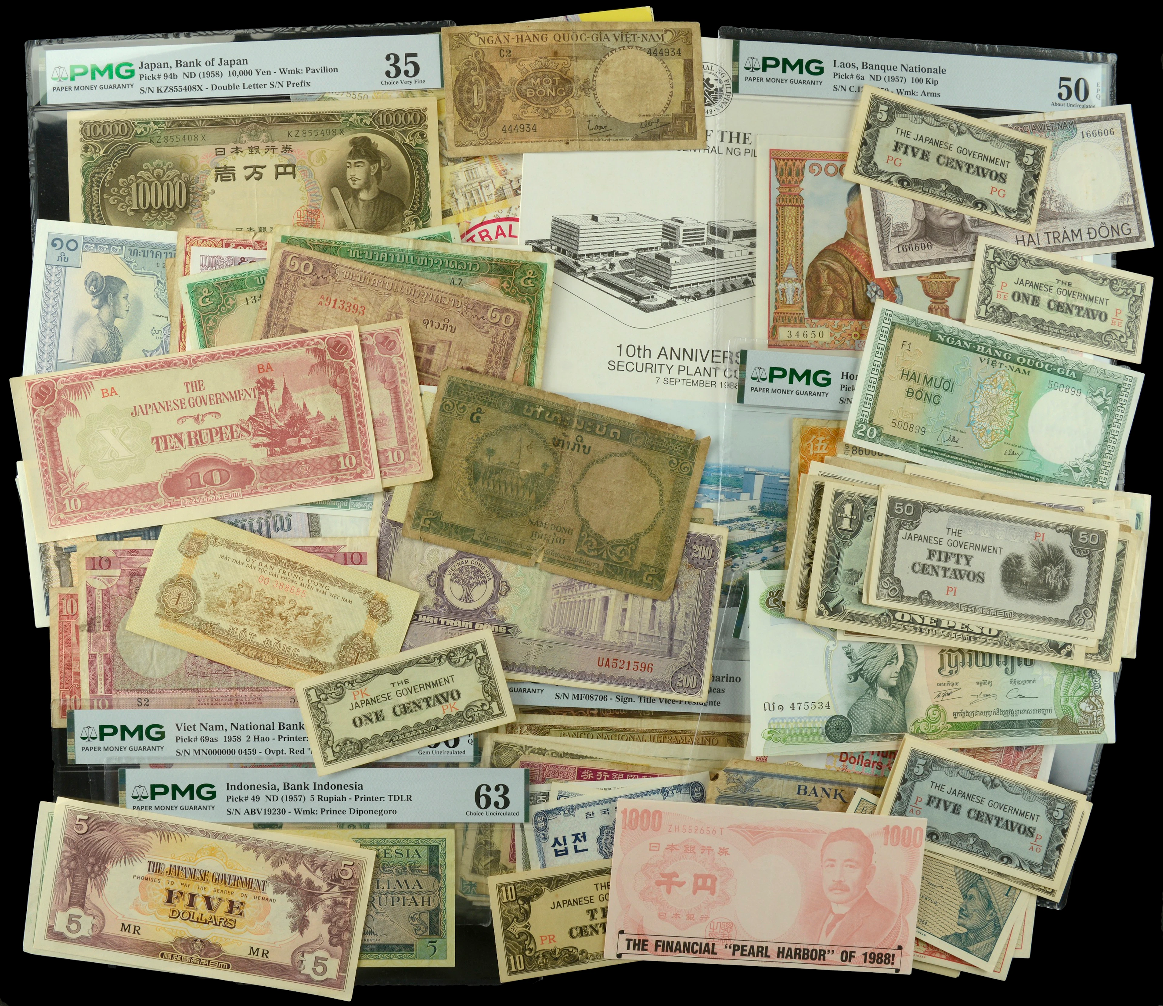 A Sizeable Group of South-east Asian Banknotes, comprising Japan (35)