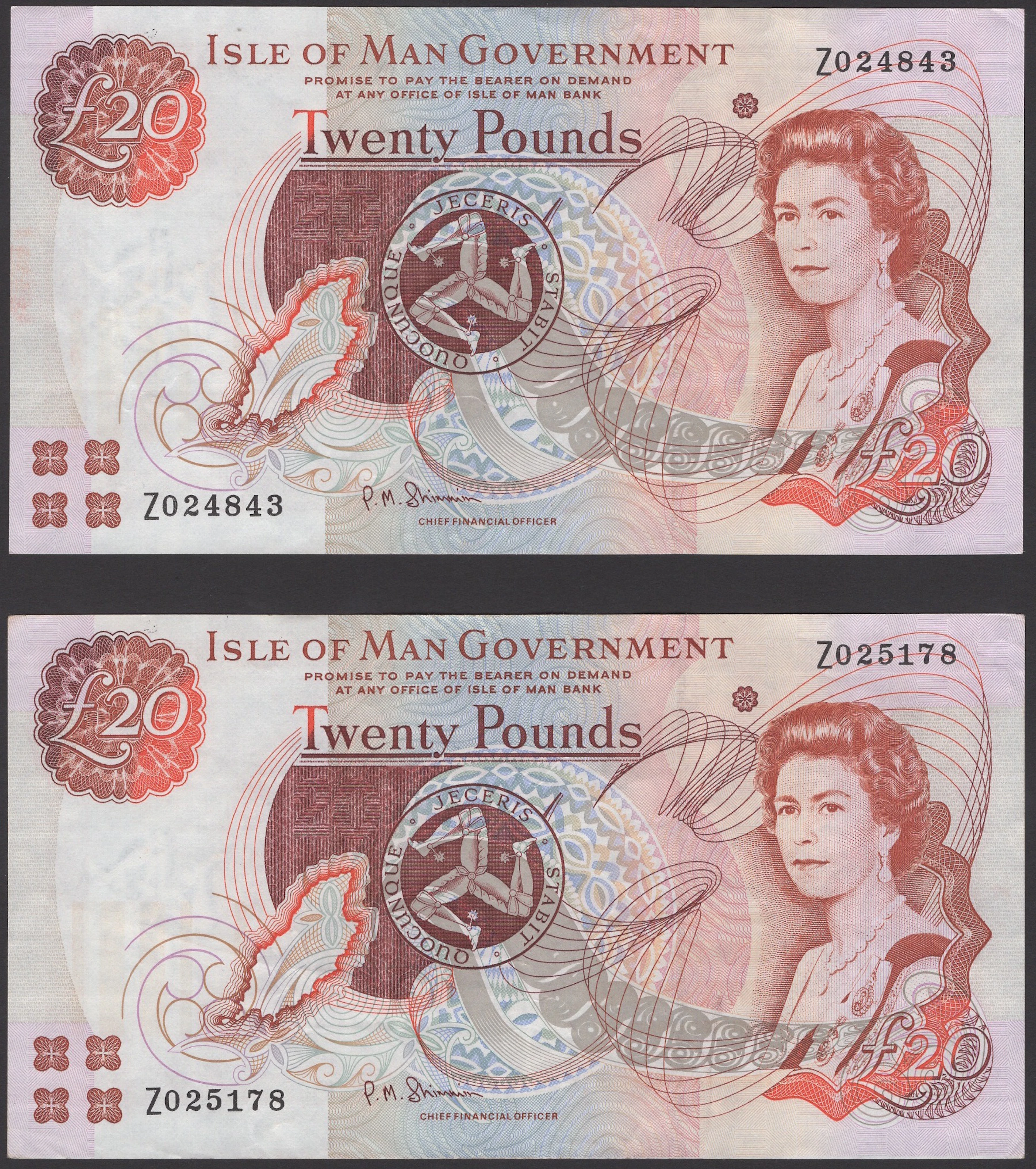 Isle of Man Government, P.M.Shimmin, replacement £20 (2), ND (2007)