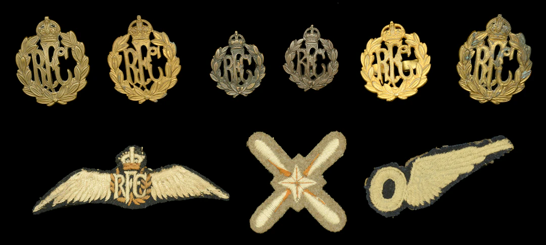 Assorted Royal Flying Corps Insignia. A good selection of Great War