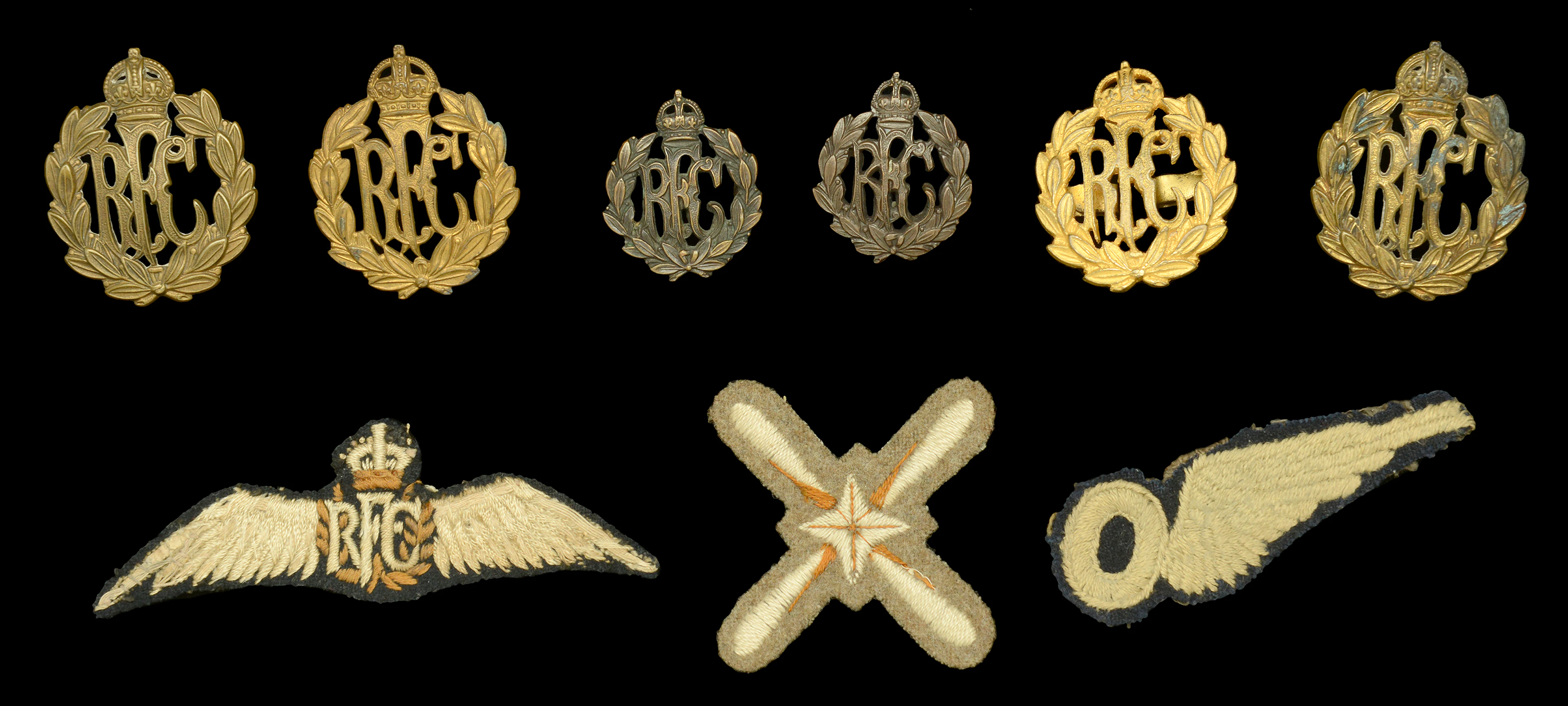 Assorted Royal Flying Corps Insignia. A good selection of Great War