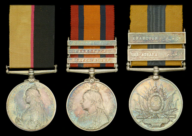 A good Sudan and Boer War group of three awarded Lieutenant C. J.