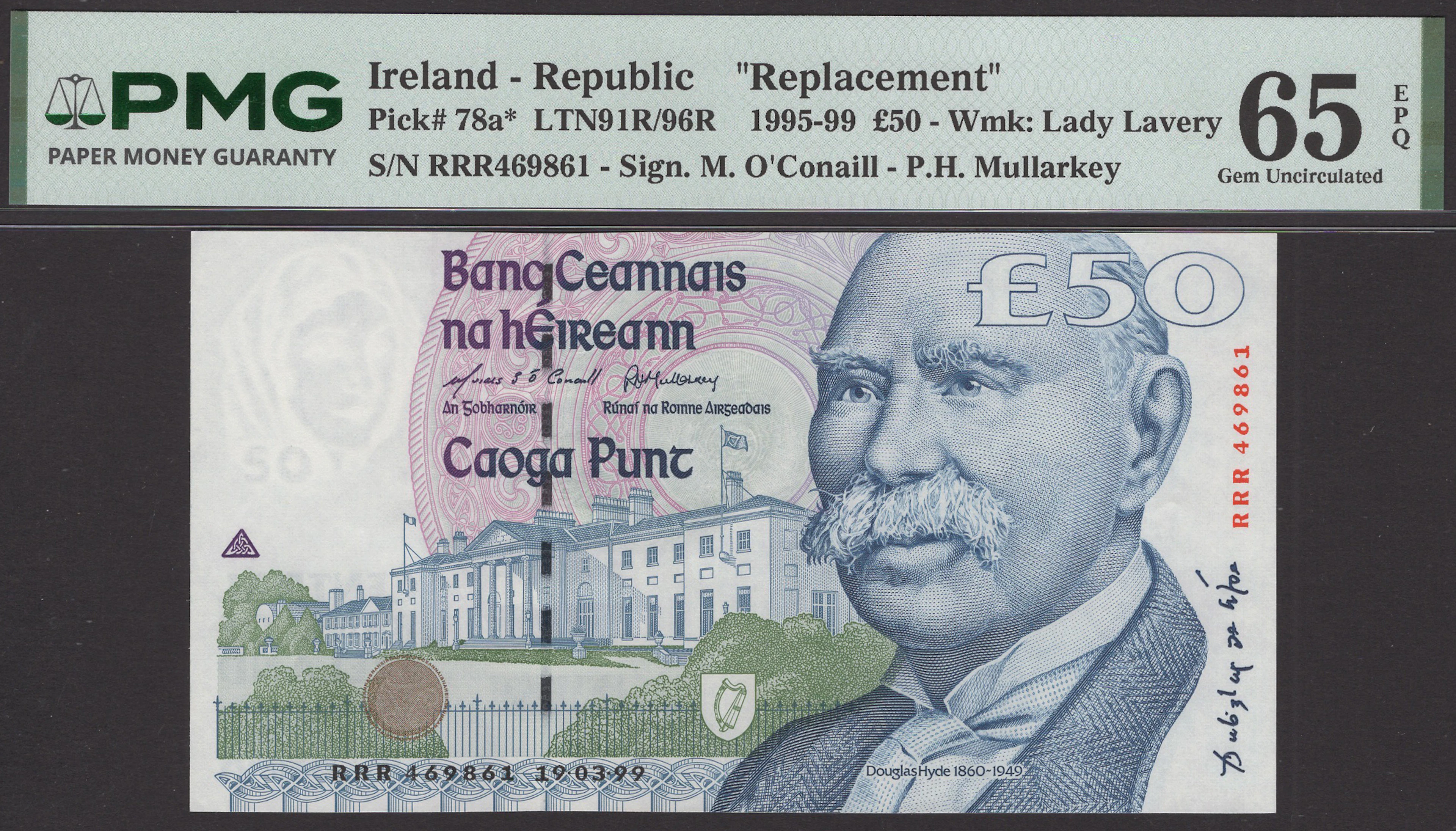 Central Bank of Ireland, replacement £50, 19 March 1999, serial number
