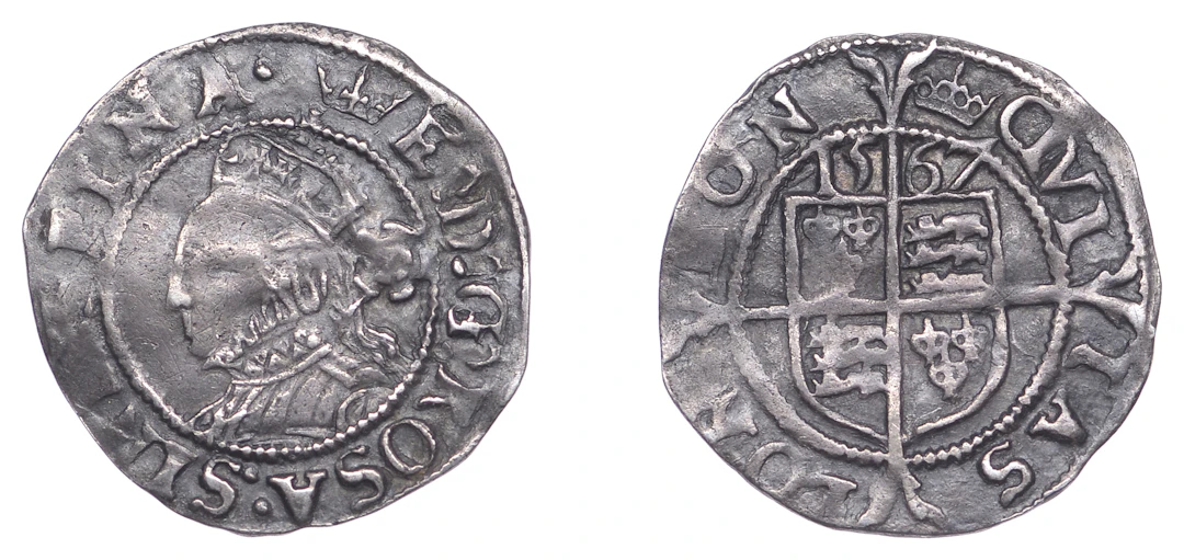 Elizabeth I (1558-1603), Third issue, Three-Halfpence, 1567, mm. coronet