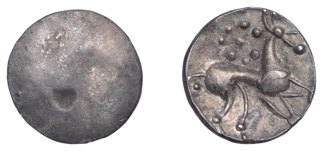 British Iron Age, CORIELTAUVI, Uninscribed issues, silver Unit, South