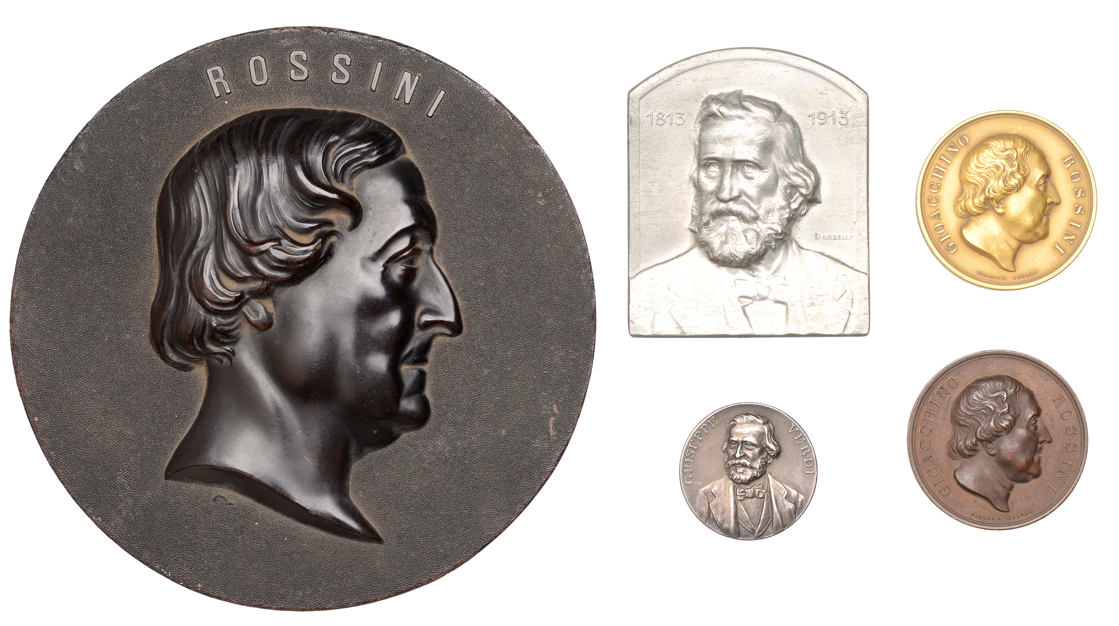 Italy, Giuseppe Verdi, 1901, a silver medal after C. Pfeuffer and