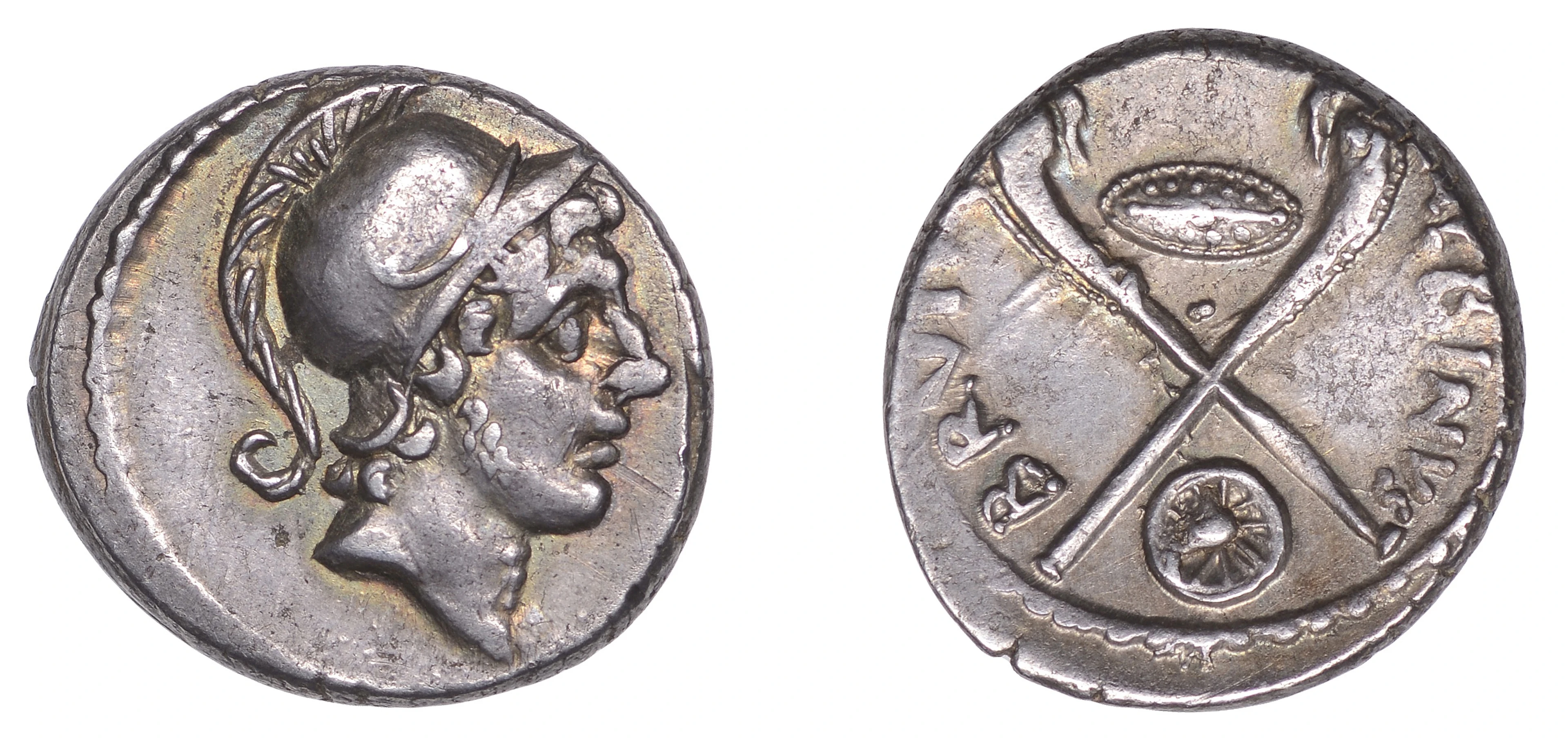 Roman Republican Coinage, D. Junius Brutus D.f. Albinus, Denarius