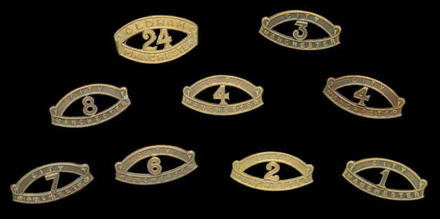 Manchester Regiment, City Battalions, Assorted Shoulder Titles. A