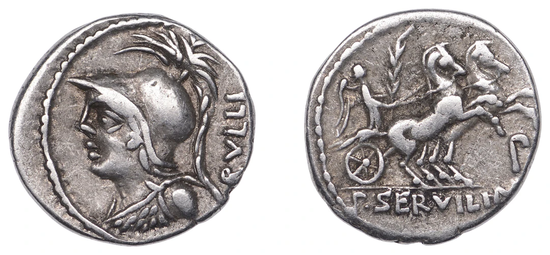 Republican Issues, P. Servilius M.f. Rullus, Denarius, c. 100, bust