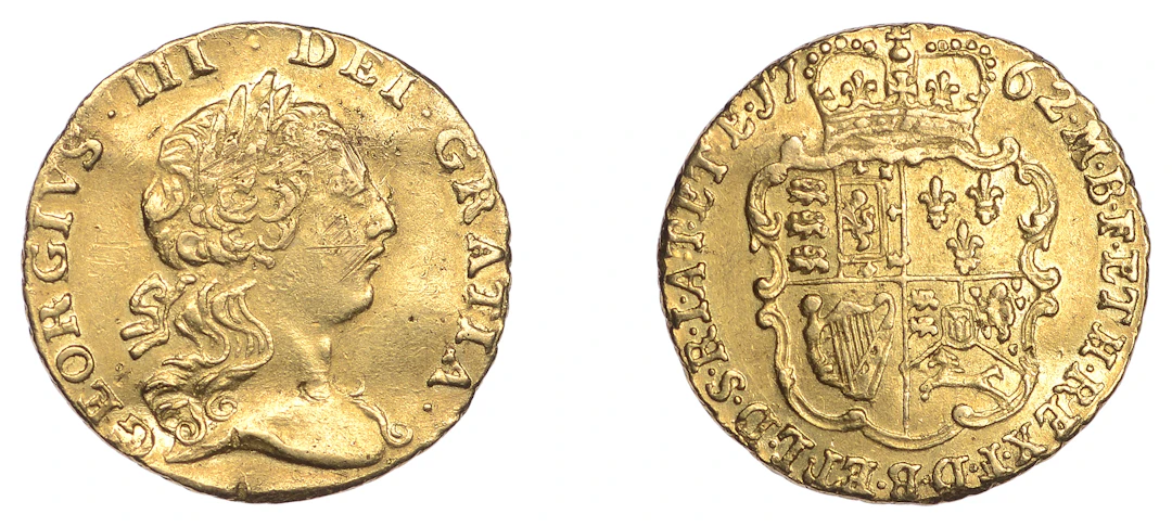 George III (1760-1820), Pre-1816 issues, Quarter-Guinea, 1762 (EGC