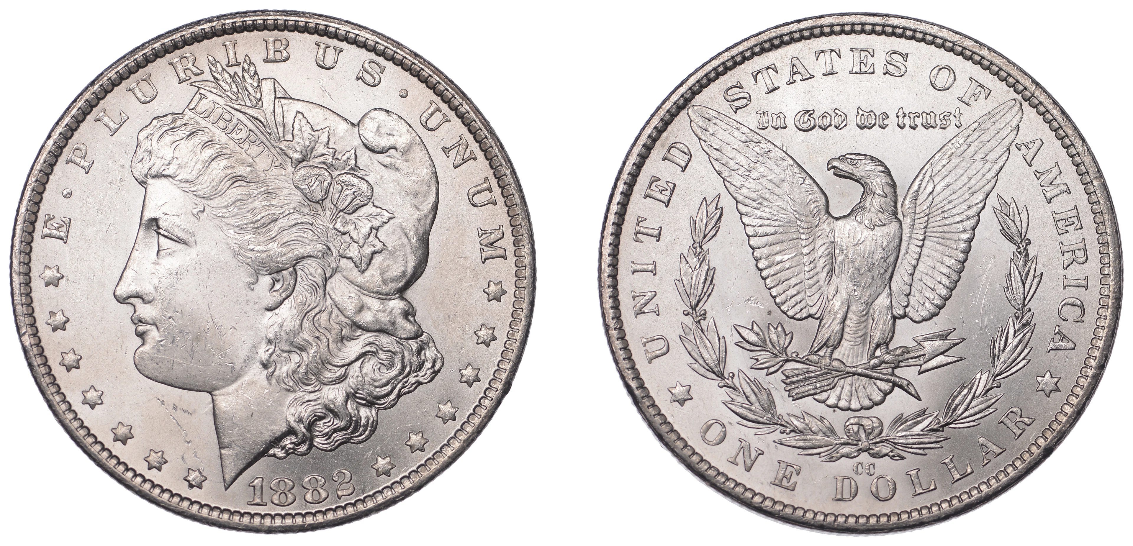 United States of America, Dollar, 1882cc, Carson City (KM 110). Lustrous