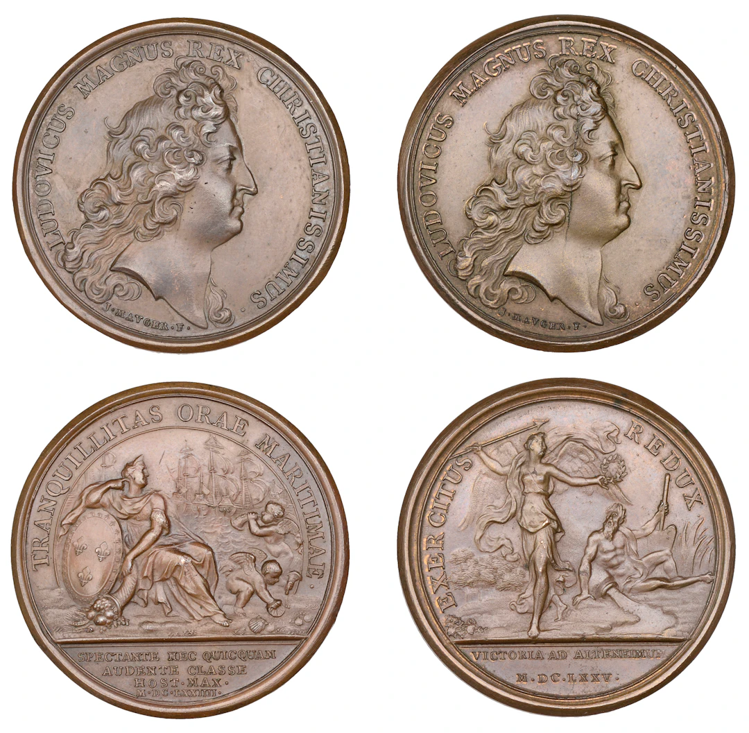 France, Louis XIV, Dutch Failure to Land at Belle-Ile, 1674, a bronze