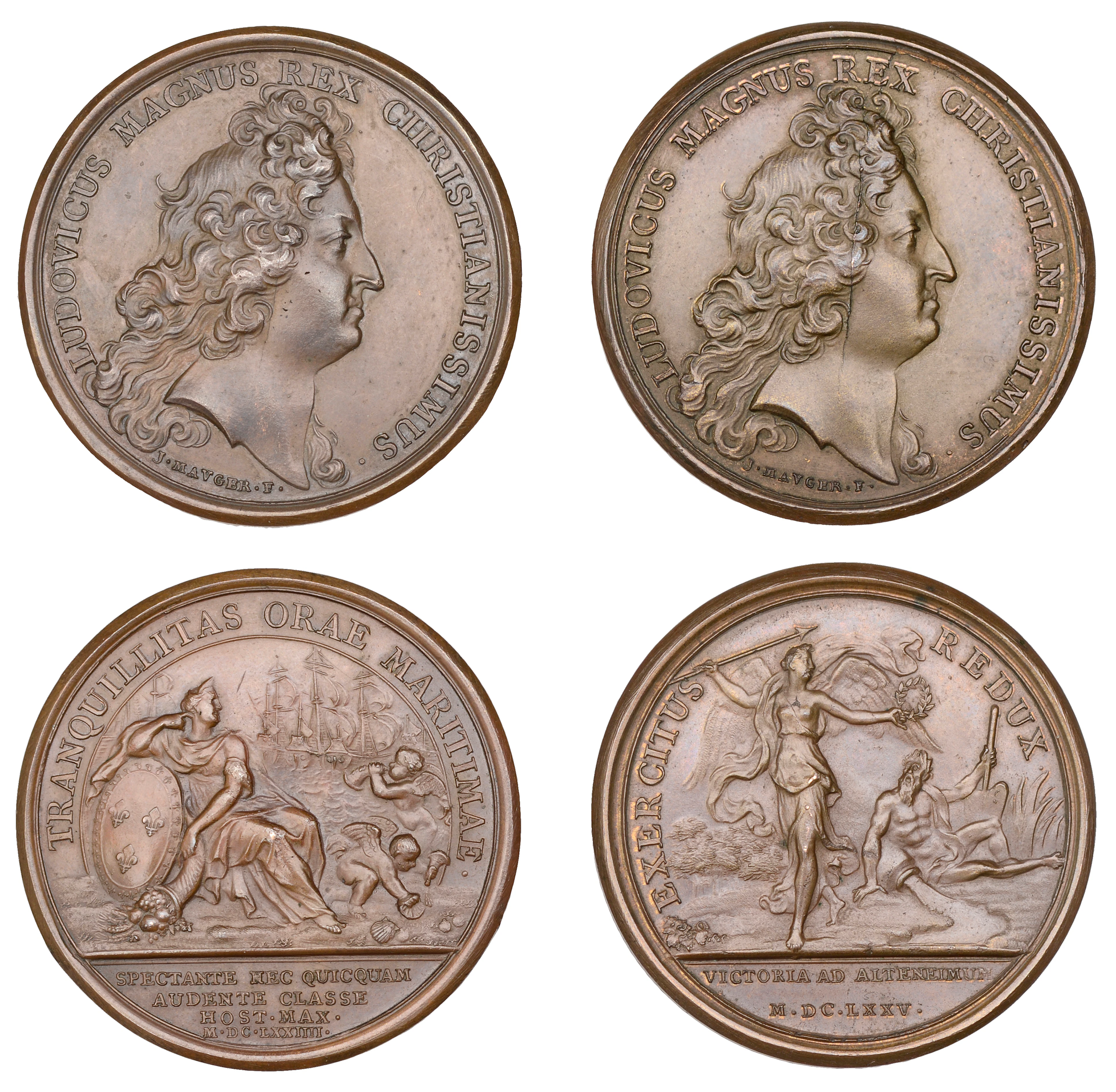 France, Louis XIV, Dutch Failure to Land at Belle-Ile, 1674, a bronze