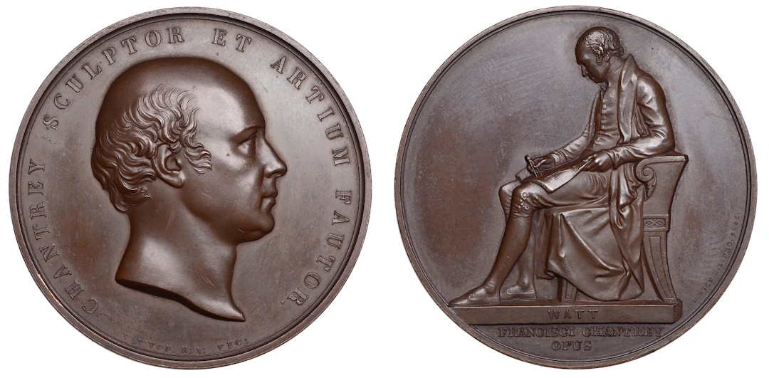 Sir Francis Chantrey, 1843 [struck 1846], a copper medal by W. Wyon