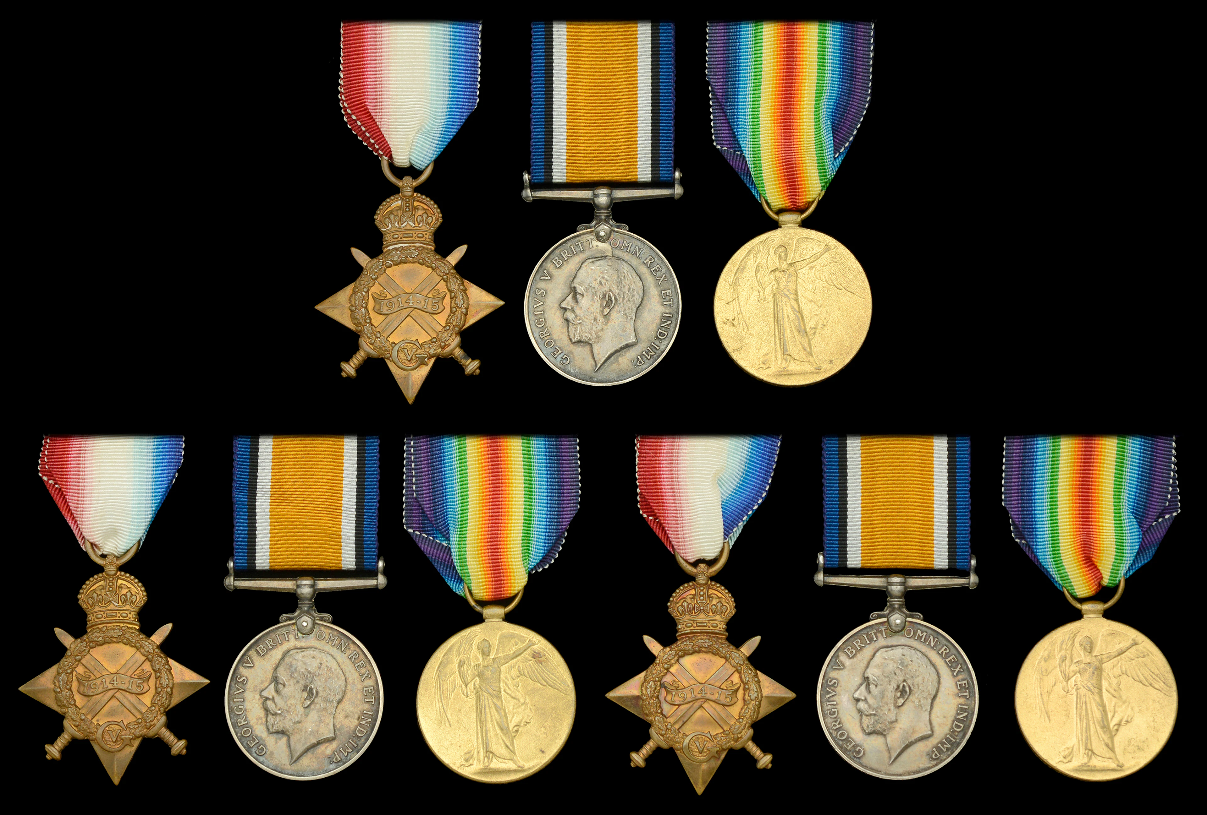 Family Group: Three: Private R. W. Wyer, 7th Battalion, Lincolnshire